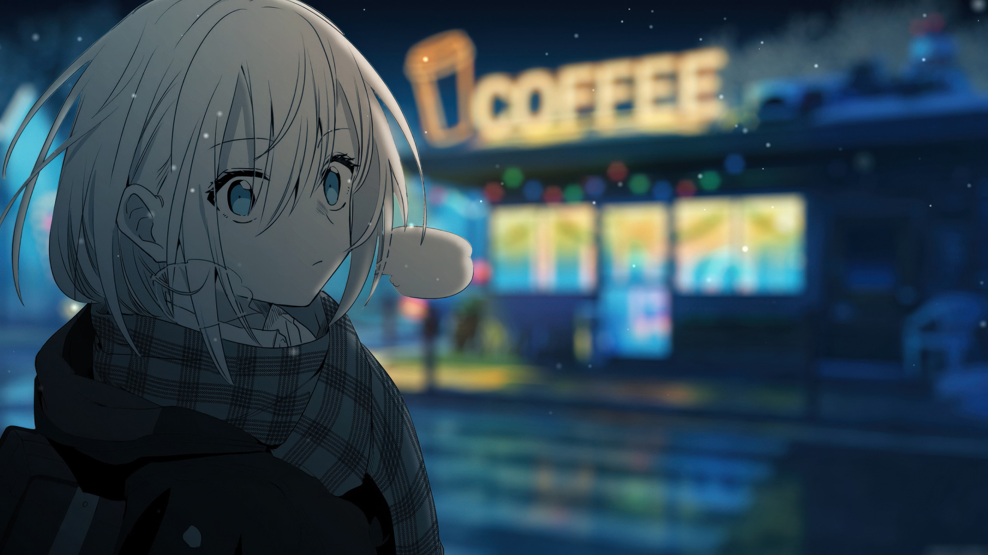 动漫女孩咖啡馆场景,第1张