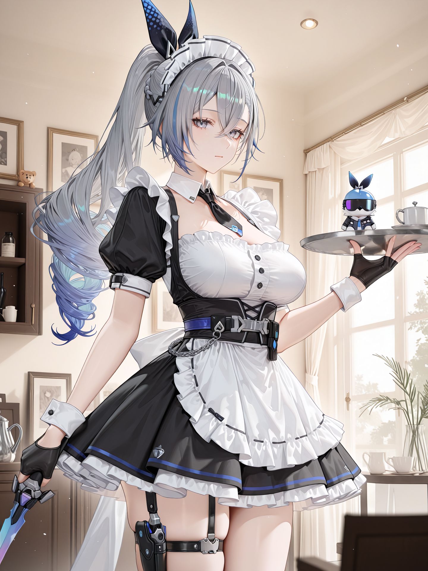 银狼 崩坏星穹铁道 二次元 女仆装 御姐,第2张