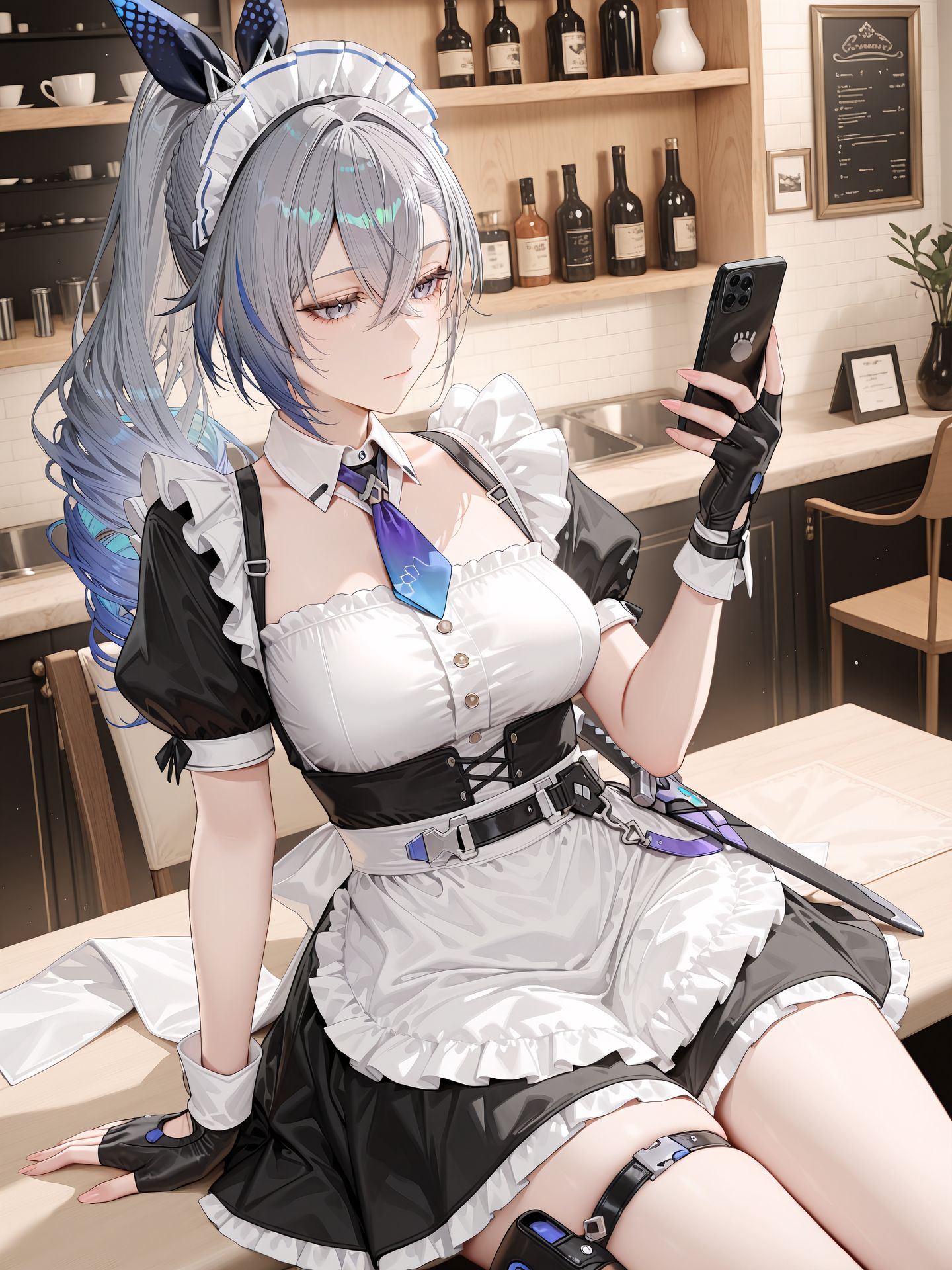 银狼 崩坏星穹铁道 二次元 女仆装 御姐,第3张