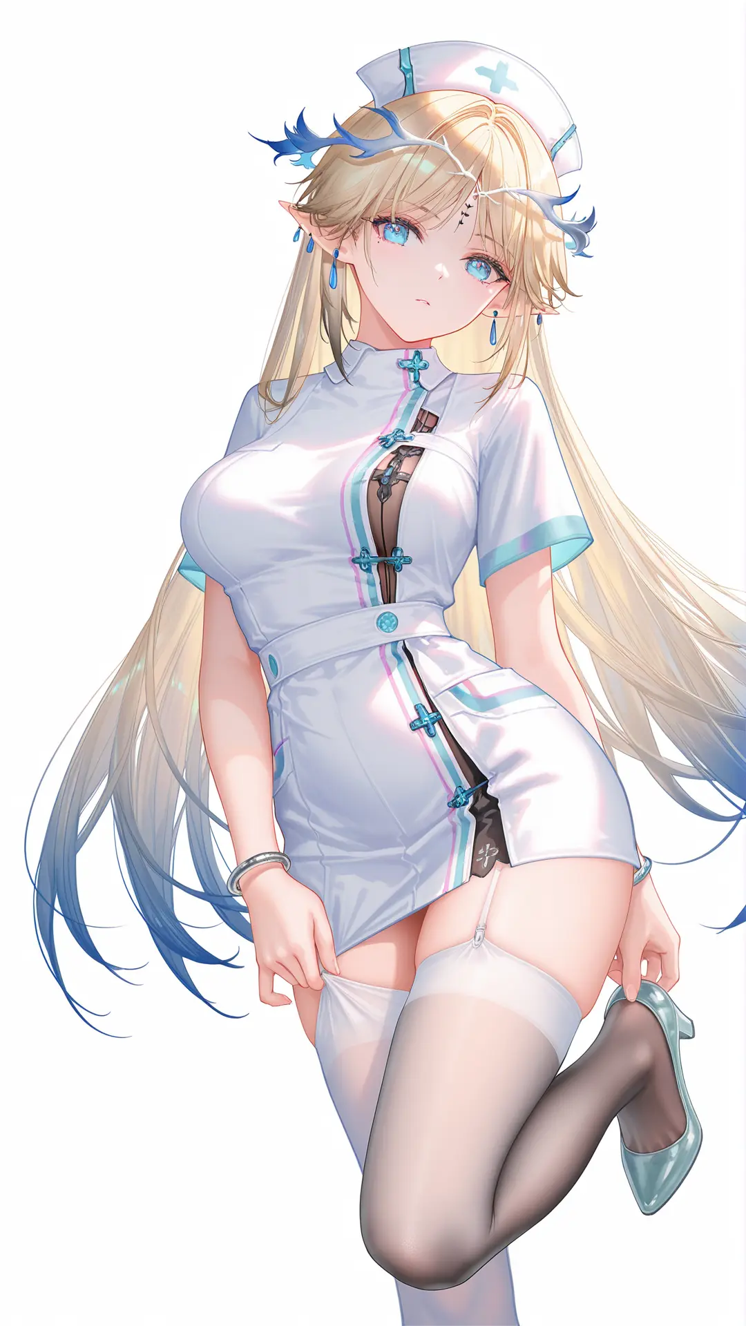 卡提希娅大家都抽到了吧？鸣潮 卡提希娅 丝袜 白丝 手机高清壁纸,第4张