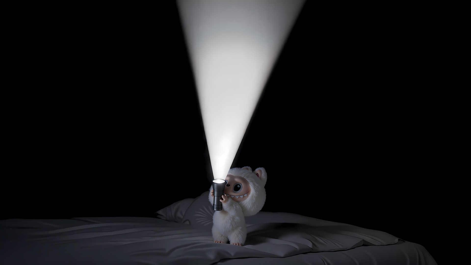 拉布布 labubu开灯 桌面高清壁纸,第1张