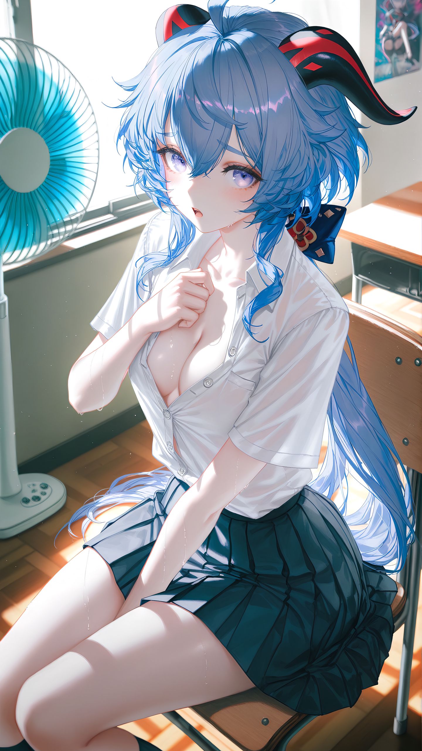 校园 原神二创 神里绫华 ai绘画 甘雨 高清,第1张