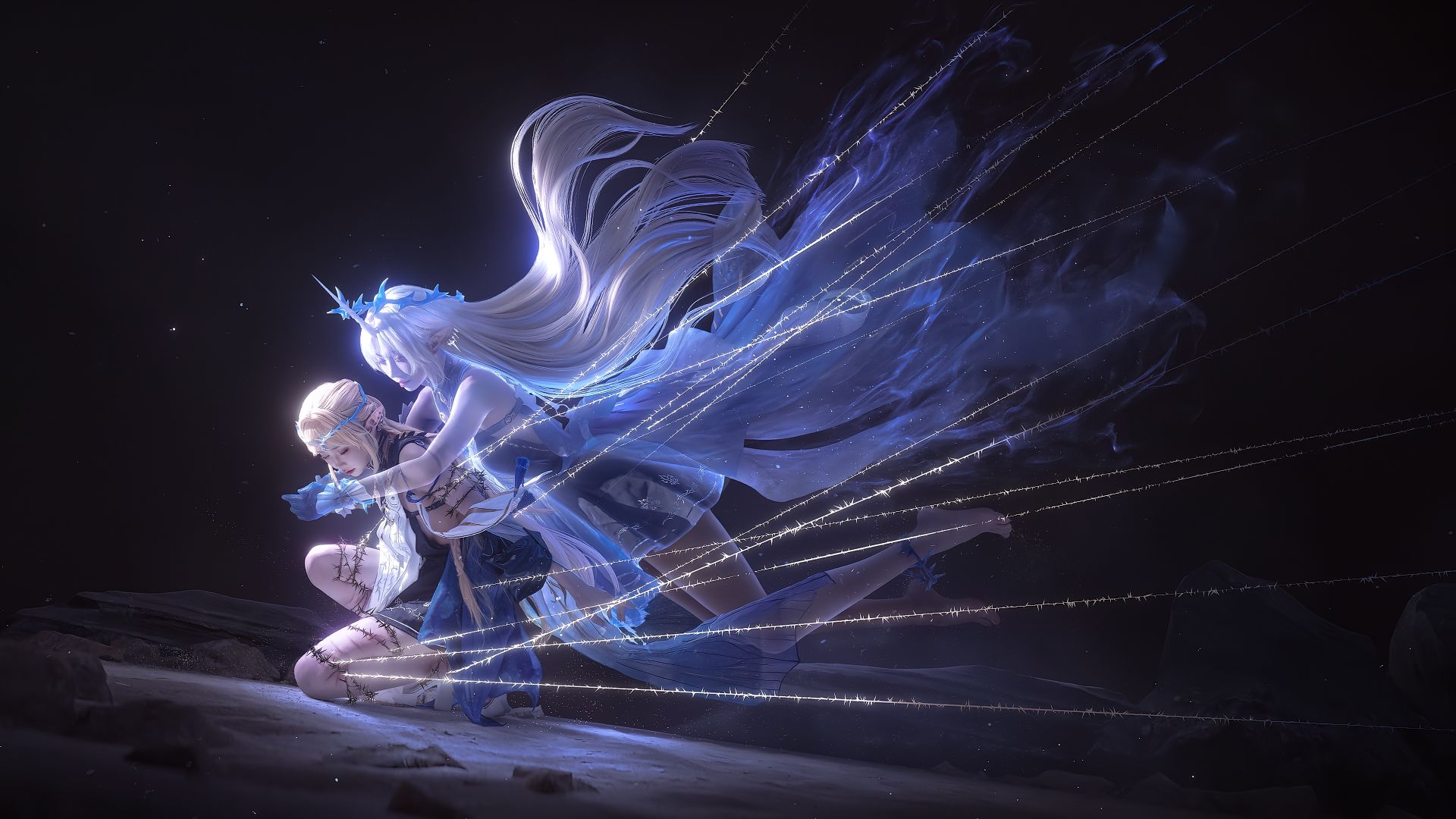 【3P】@走路摇zly 大小卡cosplay 卡提希娅 鸣潮 芙露德莉斯,第2张