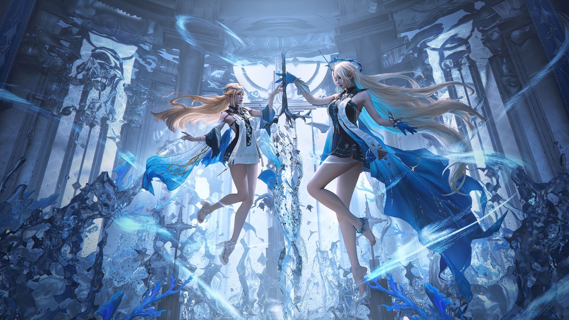 【3P】@走路摇zly 大小卡cosplay 卡提希娅 鸣潮 芙露德莉斯,第3张