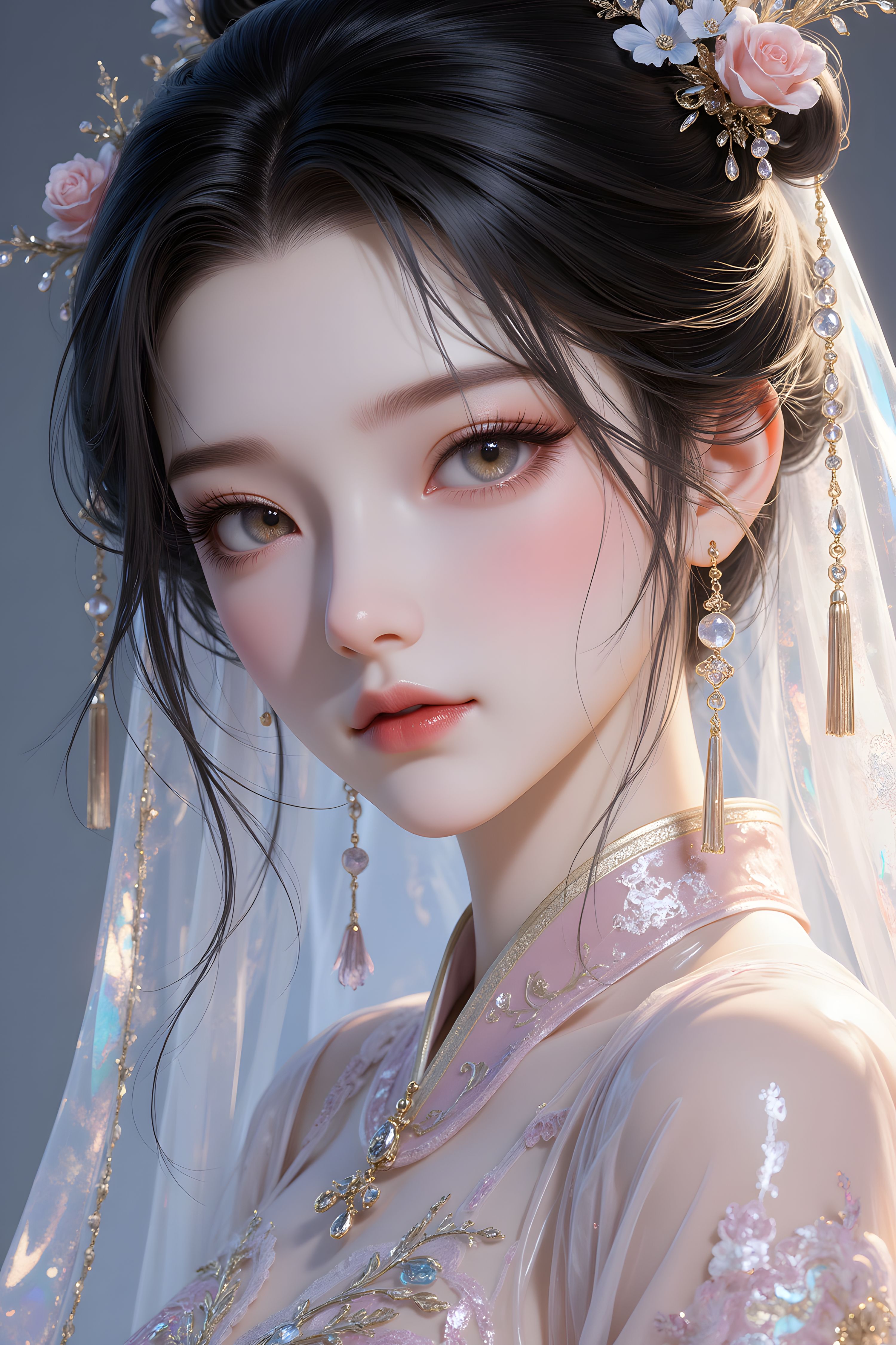 【9P】古风 国风 手机壁纸 唯美 人物特写 美女,第5张