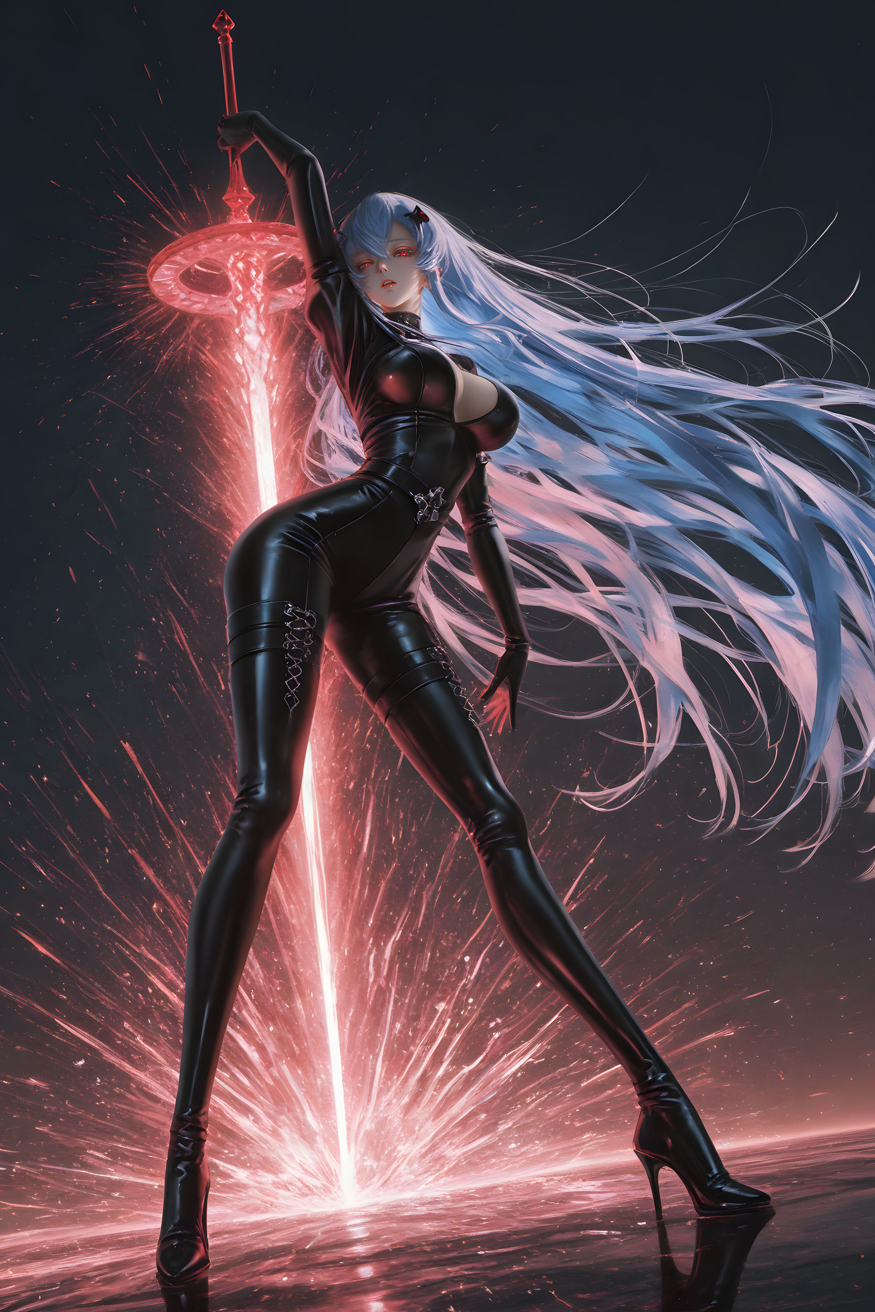 艾斯德斯 暗黑风 斩赤红之瞳 二次元 手机壁纸,第2张