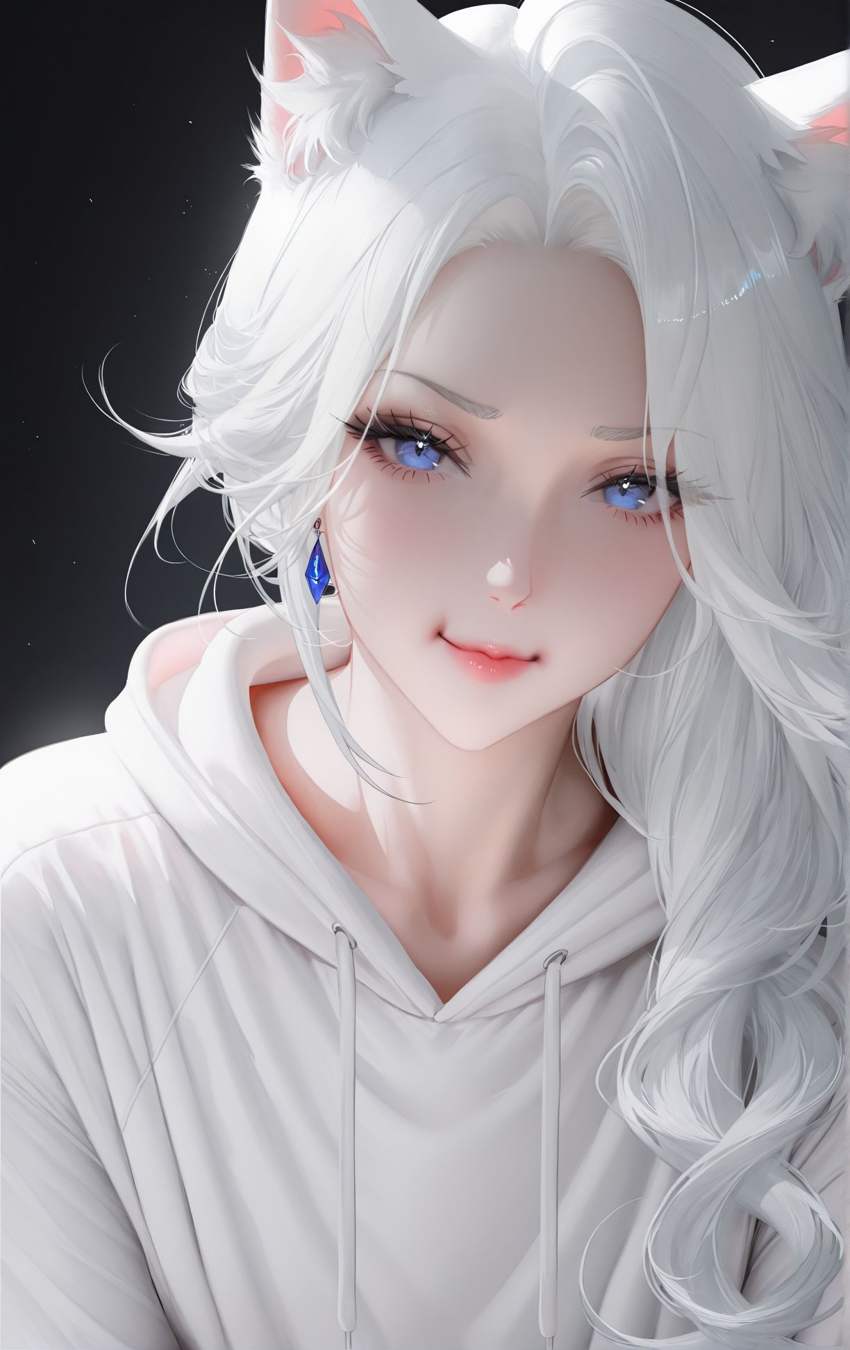 可爱活泼 猫娘：喵~。二次元 洁白,第1张