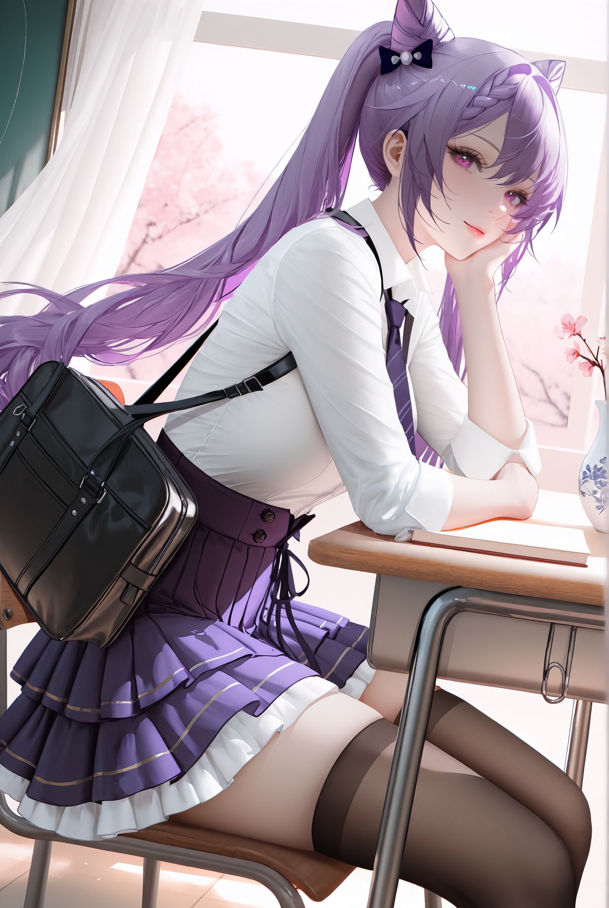 校园教室 活力少女 原神 神里绫华 刻晴 二次元,第2张