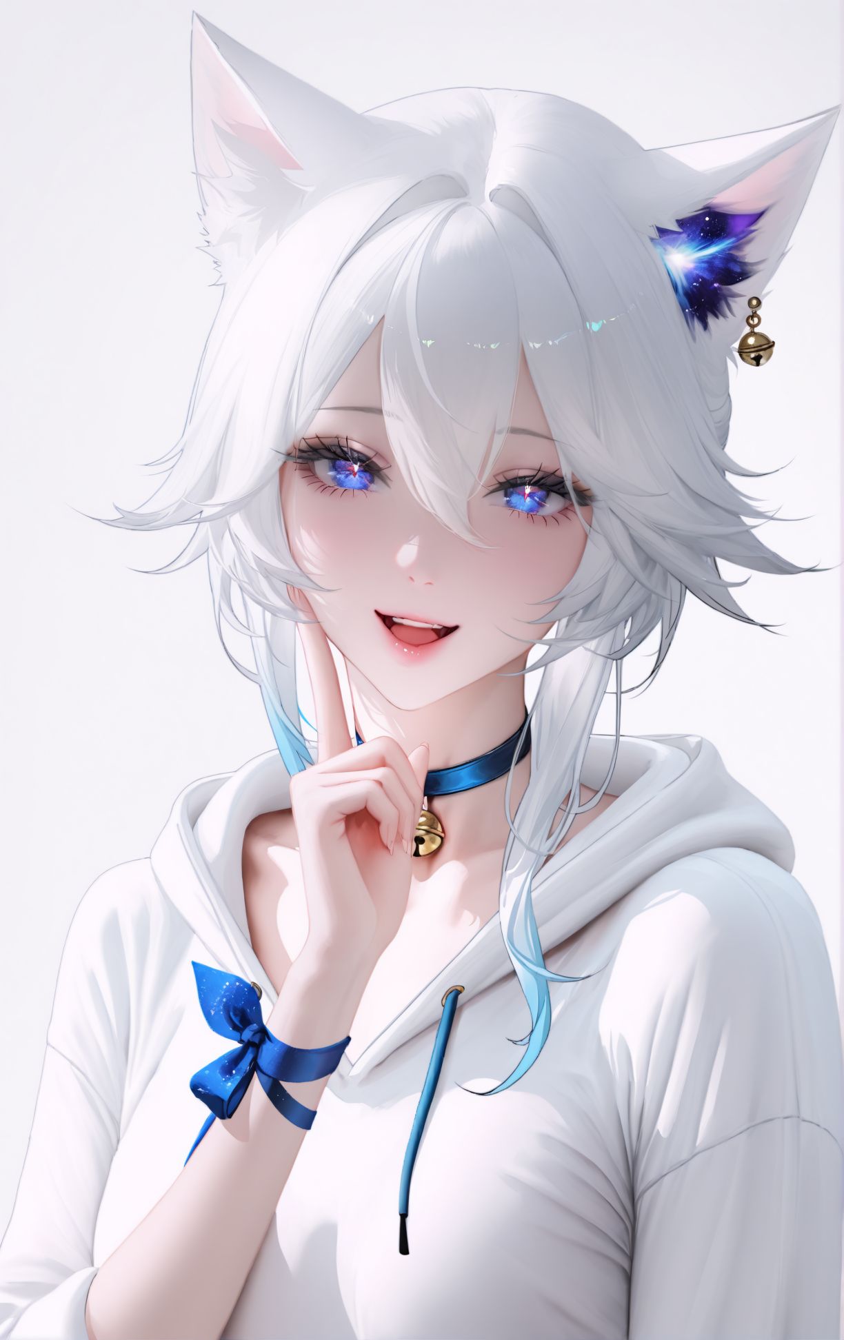 星空猫娘 二次元 白毛 精美 酷酷的,第2张