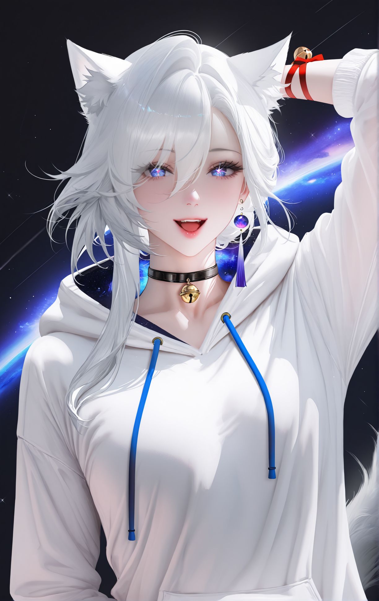 星空猫娘 二次元 白毛 精美 酷酷的,第4张