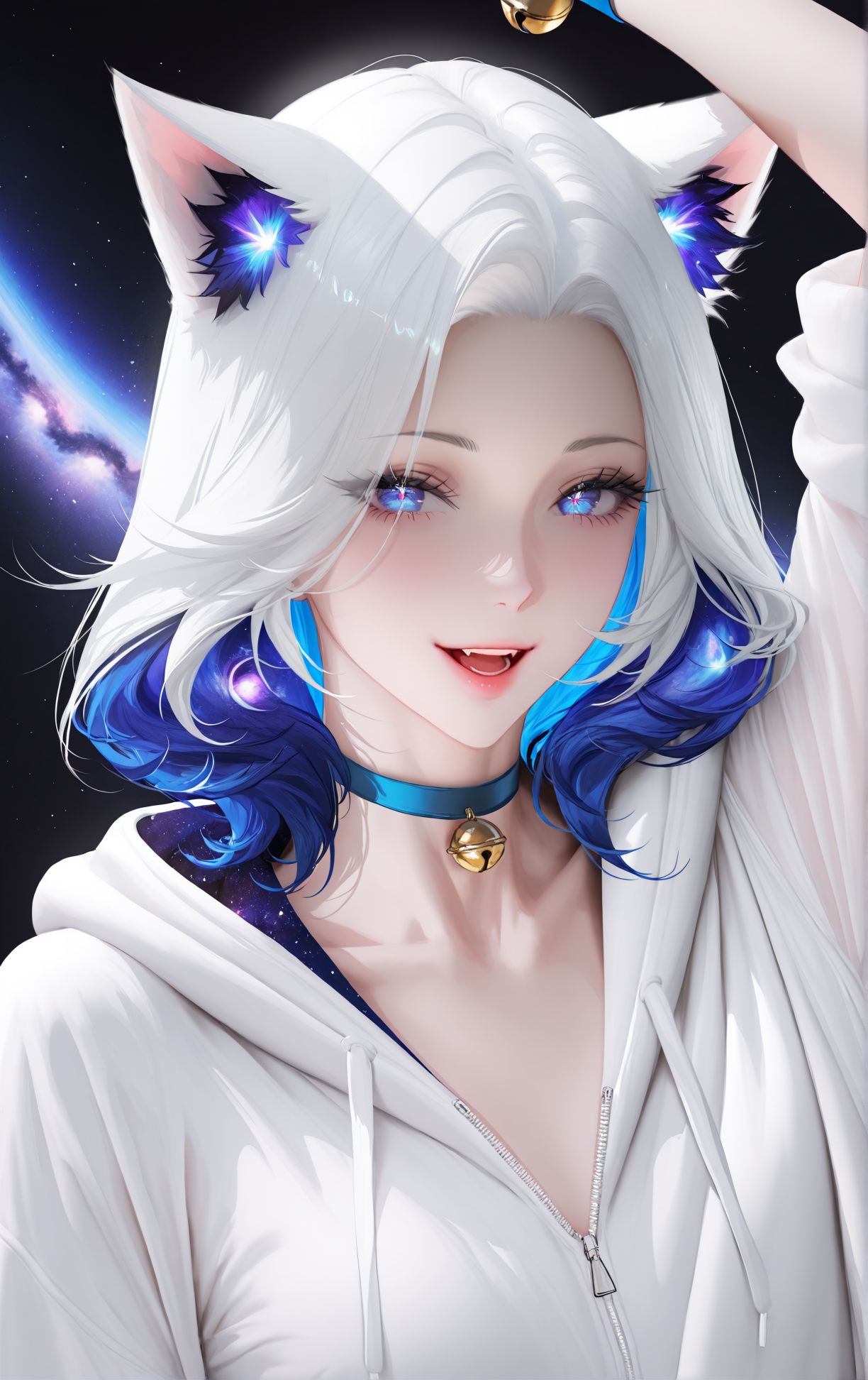 星空猫娘 二次元 白毛 精美 酷酷的,第5张