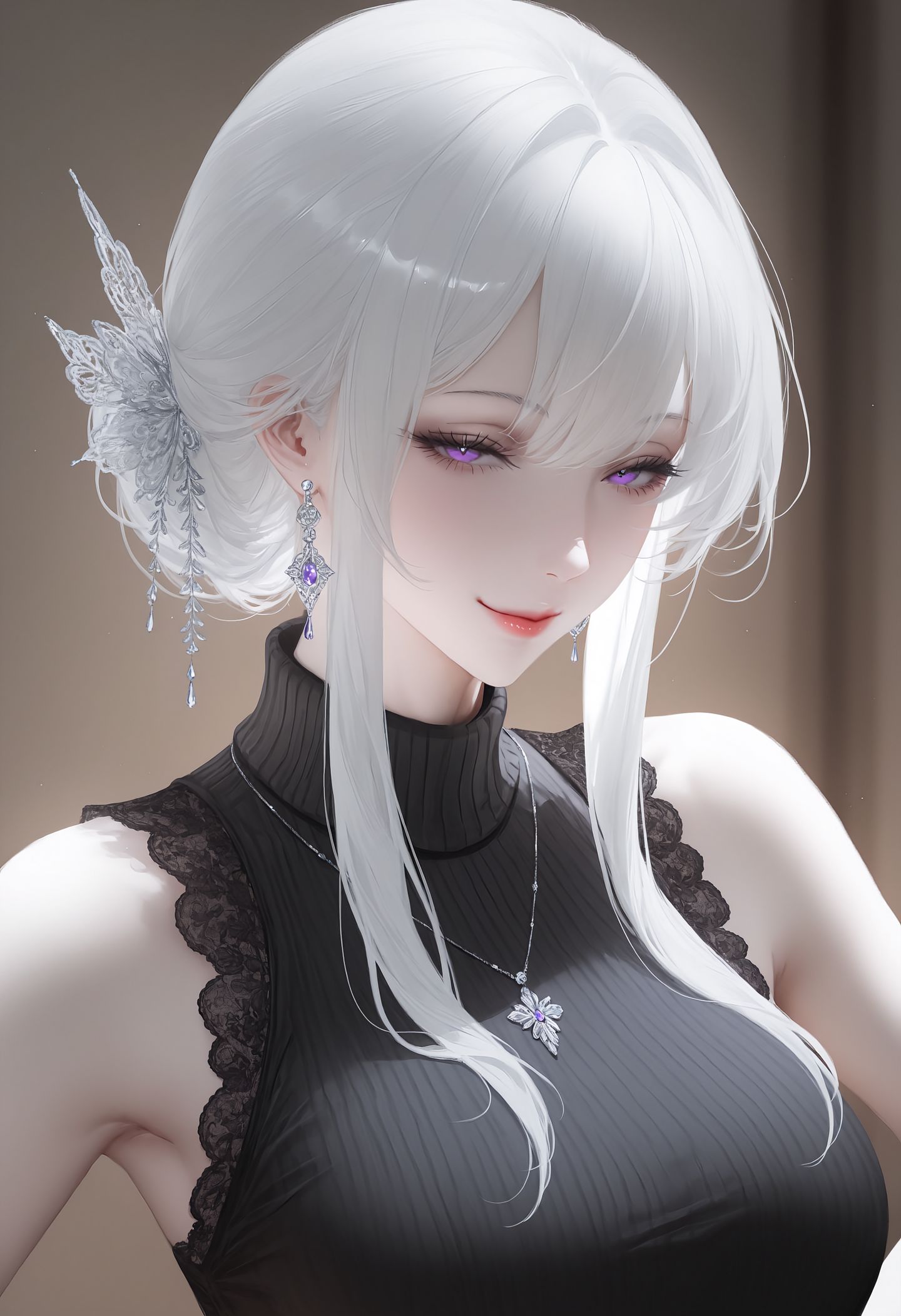 服装灵感 二次元 白毛 人妻穿搭 ai绘画生成,第2张