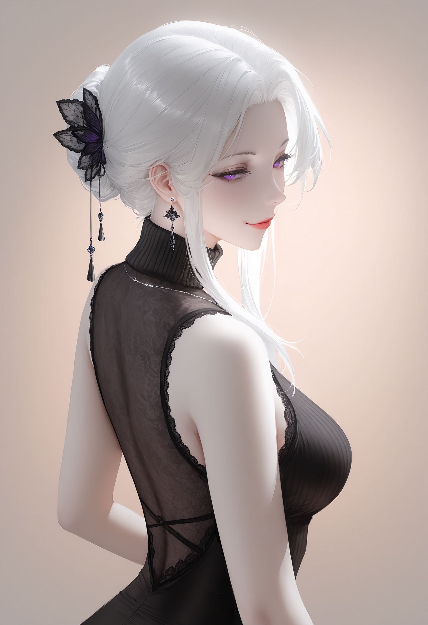 服装灵感 二次元 白毛 人妻穿搭 ai绘画生成,第4张