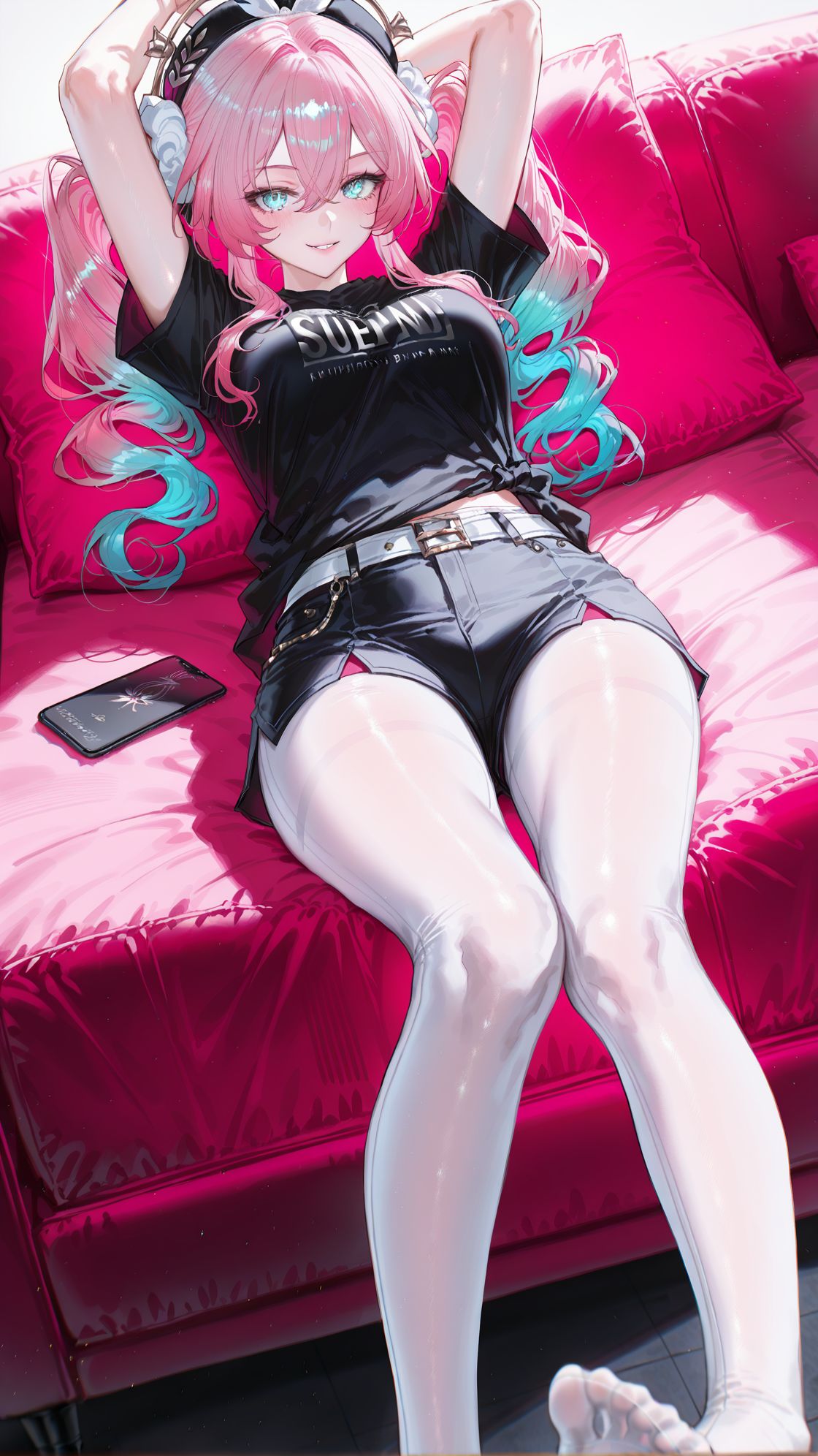 崩坏星穹铁道 风堇 二次元女孩 沙发 丝袜,第1张