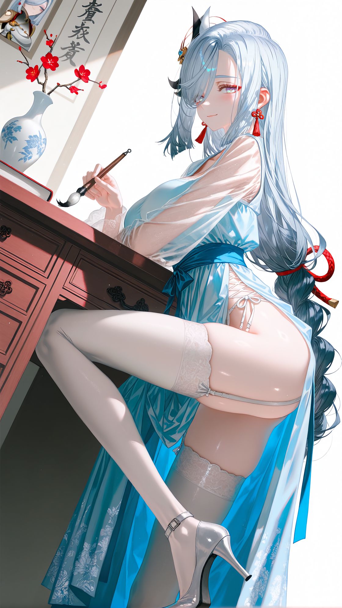 【申鹤 原神】游戏美图壁纸 高清图片 白丝吊带,第4张