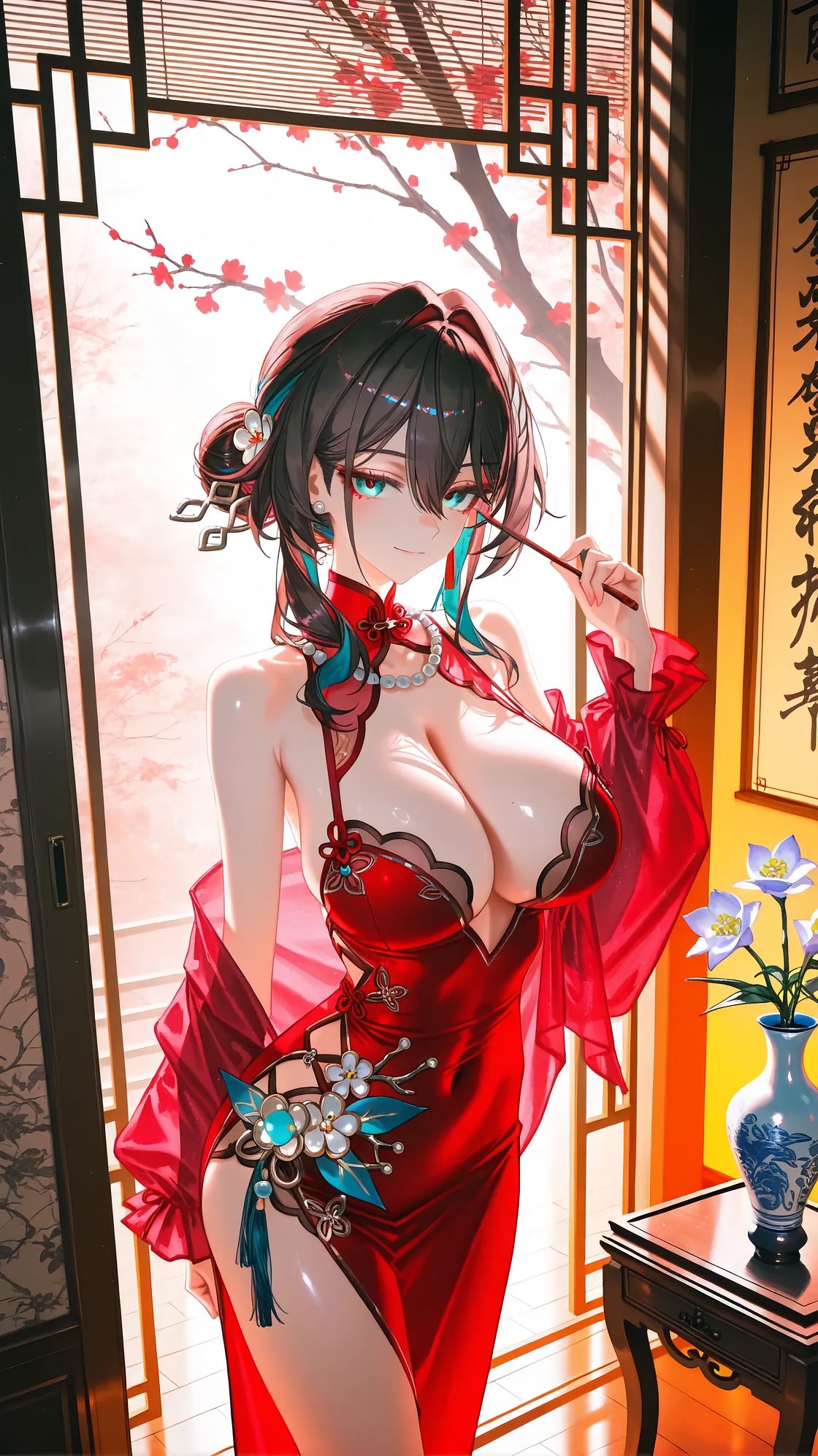 【崩坏星穹铁道】阮梅 红色旗袍礼服 美翻了,第2张