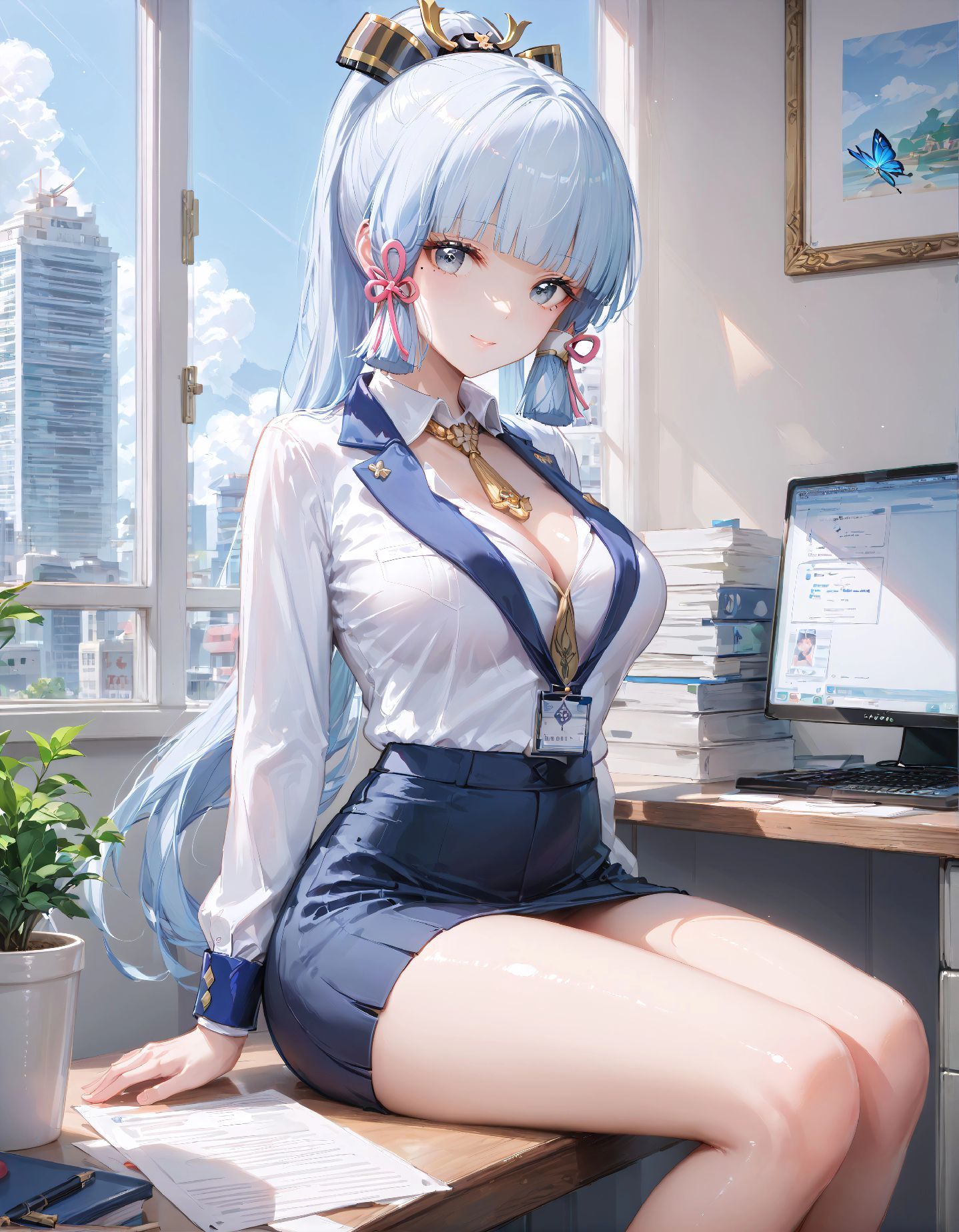 二次元女孩 【原神 神里绫华】职场 制服,第3张