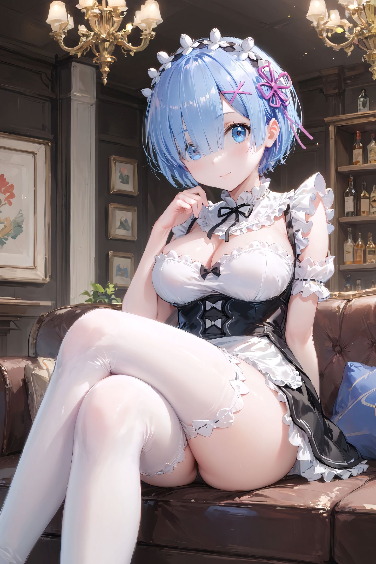 二次元美图 从零开始的异世界生活 雷姆 二次元少女,第2张