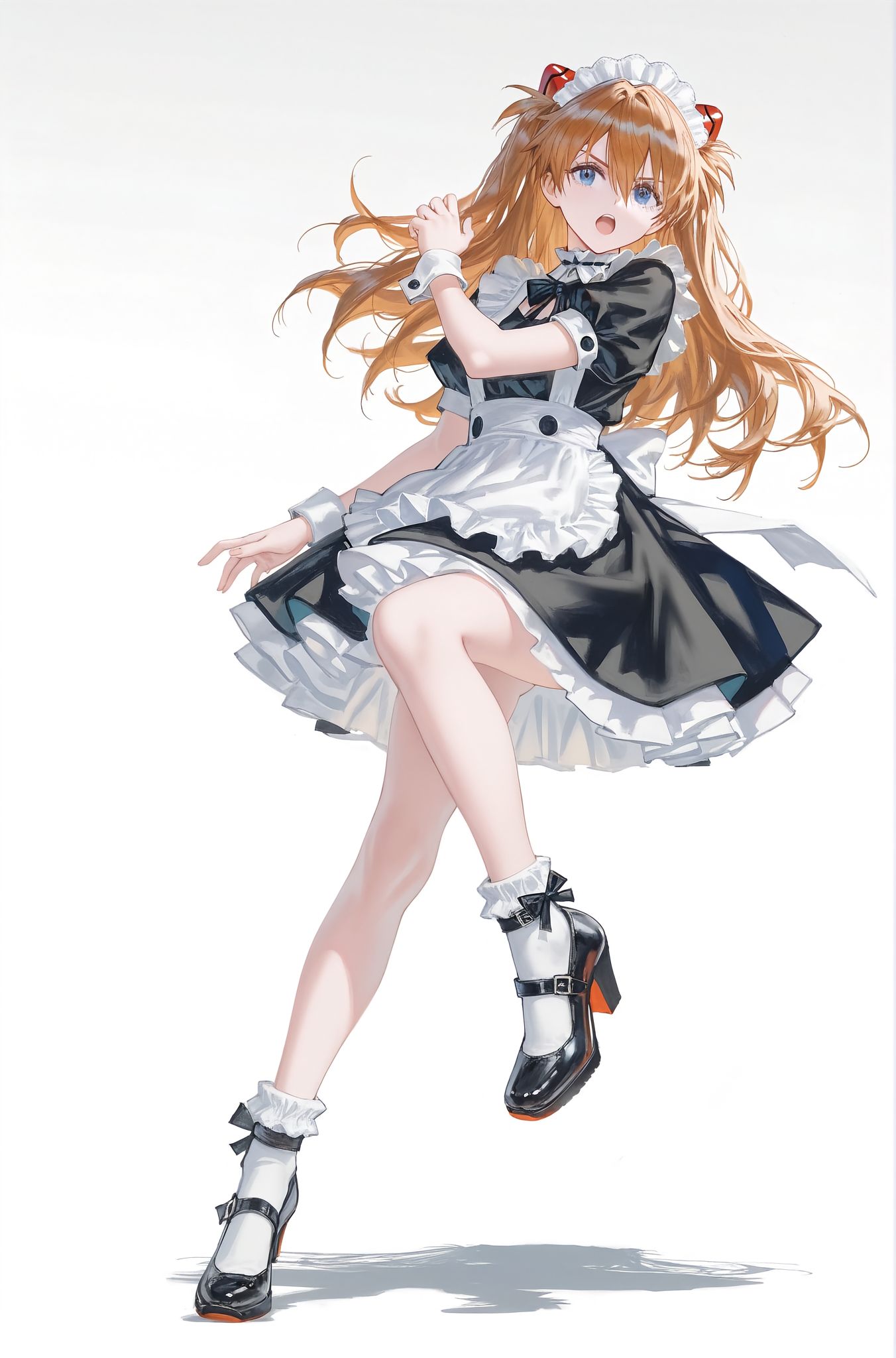 变装的明日香 新世纪福音战士 立绘 二次元少女 AI绘画,第2张