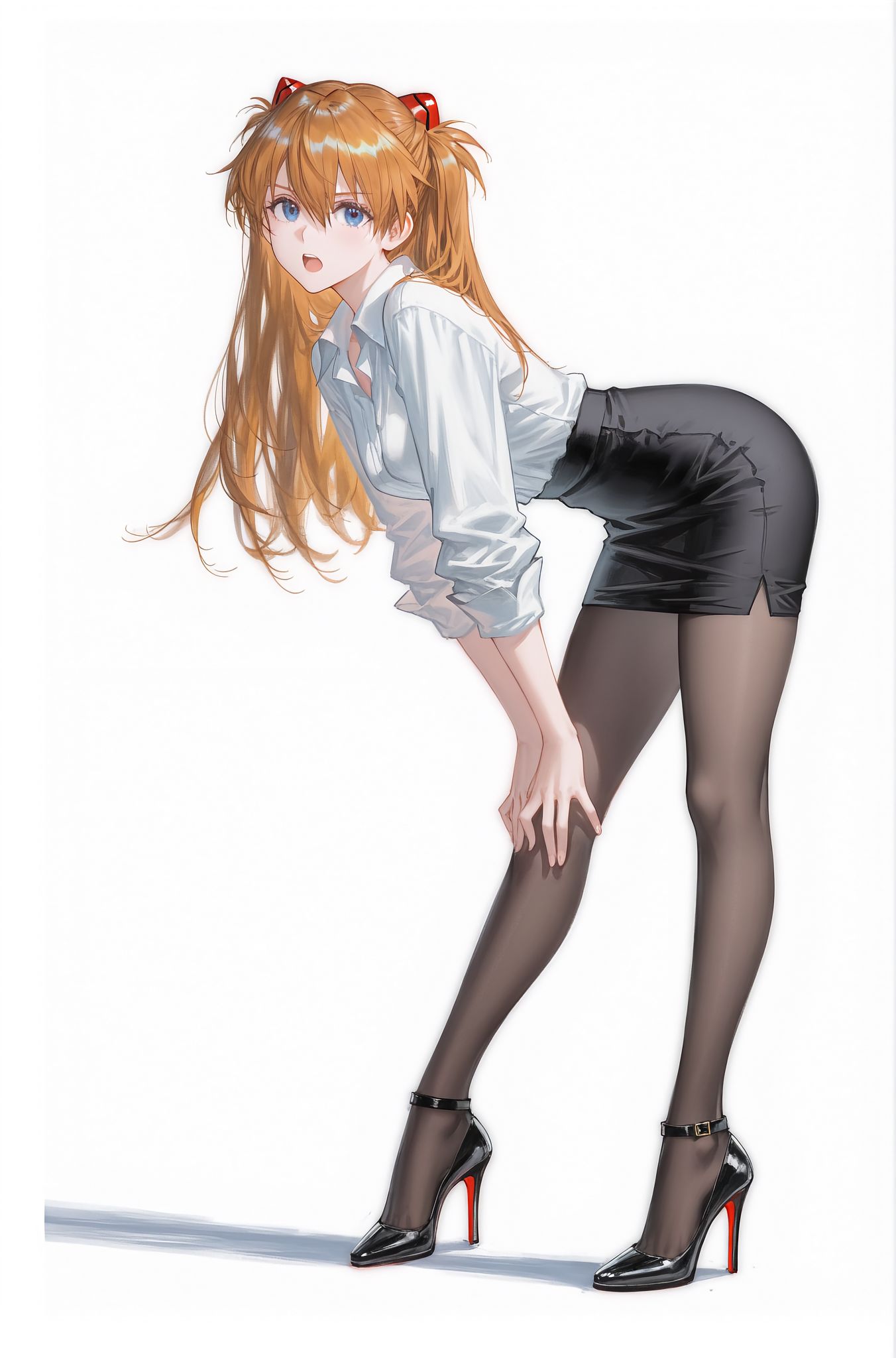 变装的明日香 新世纪福音战士 立绘 二次元少女 AI绘画,第3张