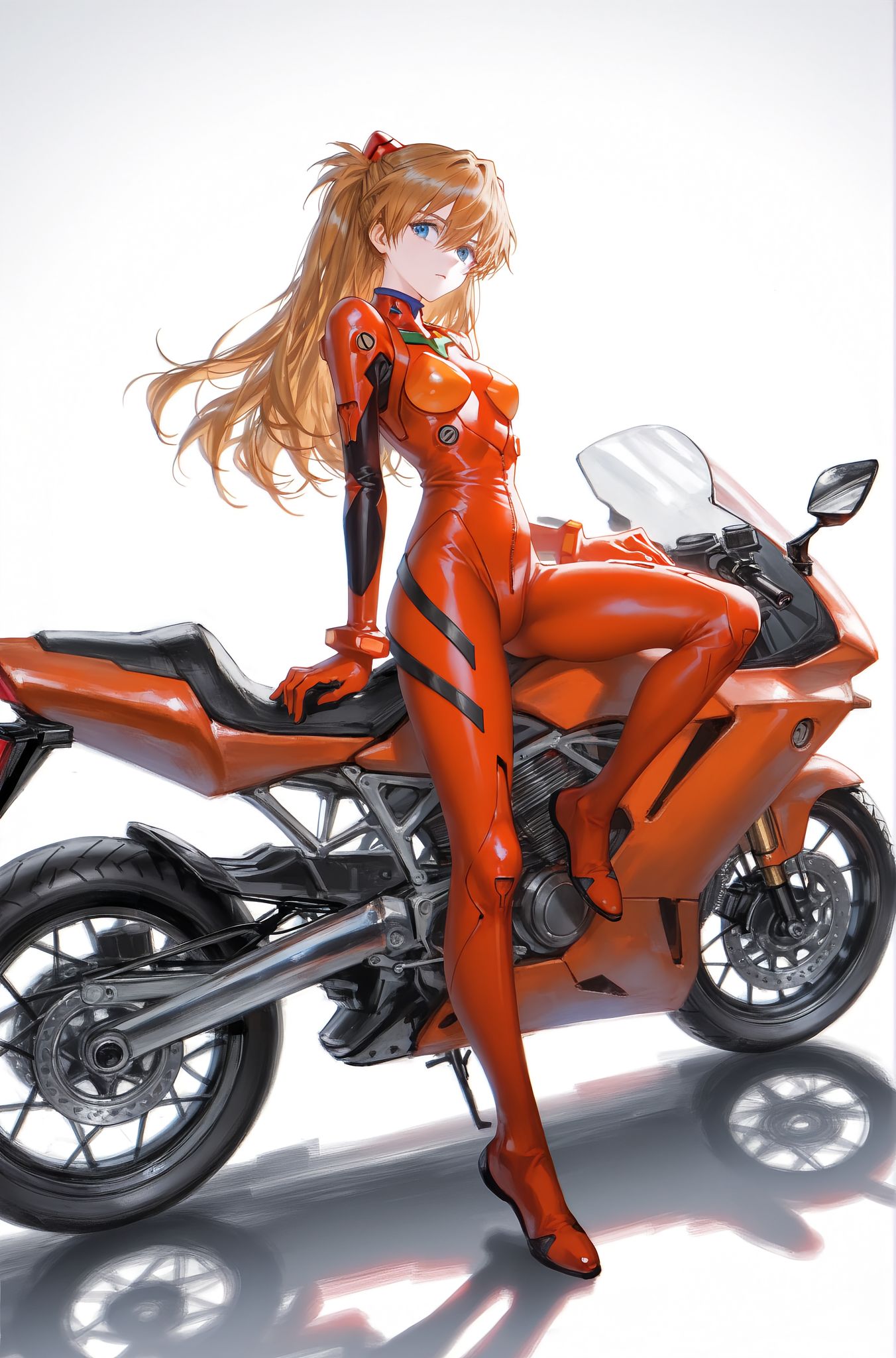 变装的明日香 新世纪福音战士 立绘 二次元少女 AI绘画,第5张