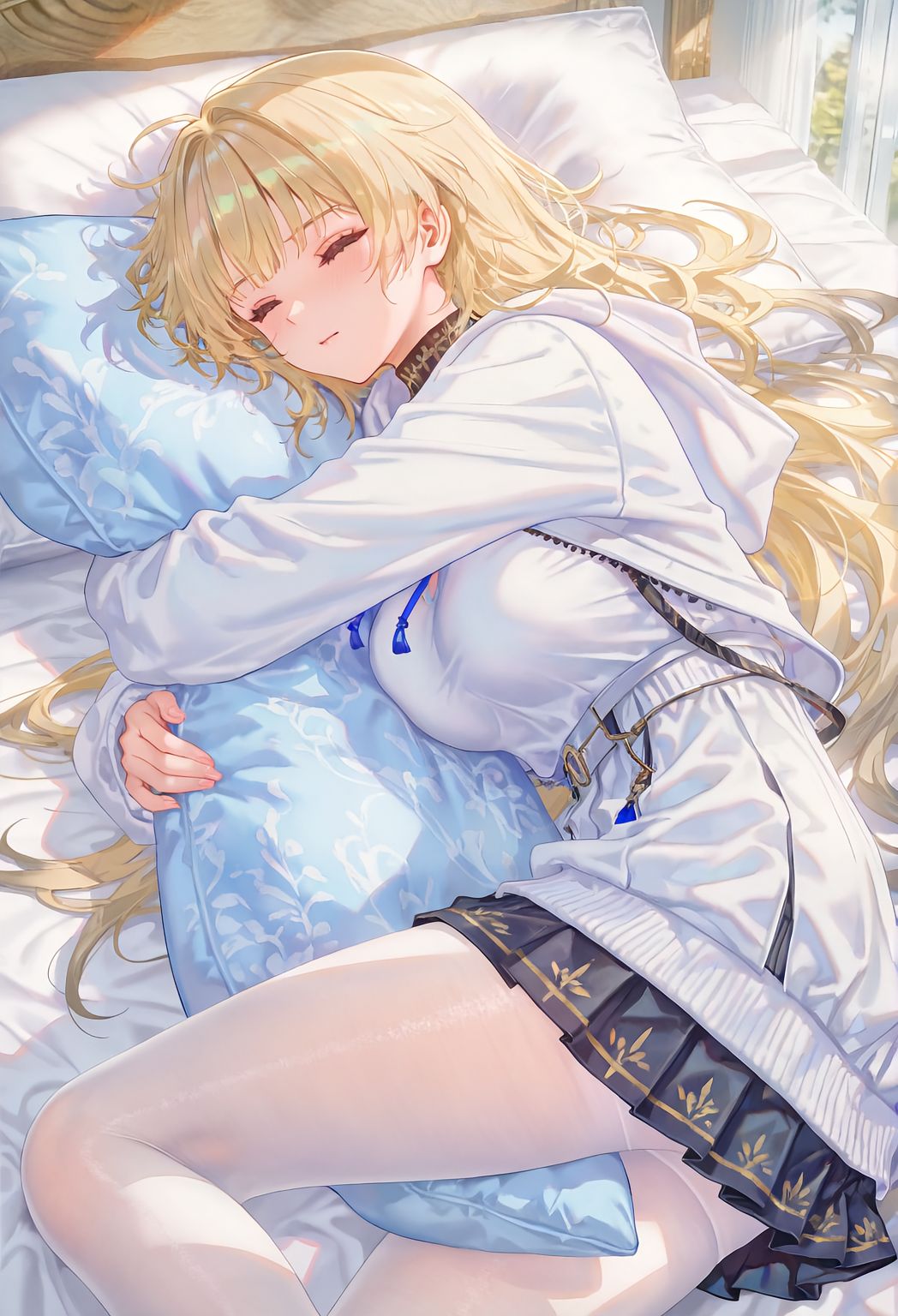 【鸣潮 菲比】抱枕睡觉 二次元游戏手机壁纸,第1张