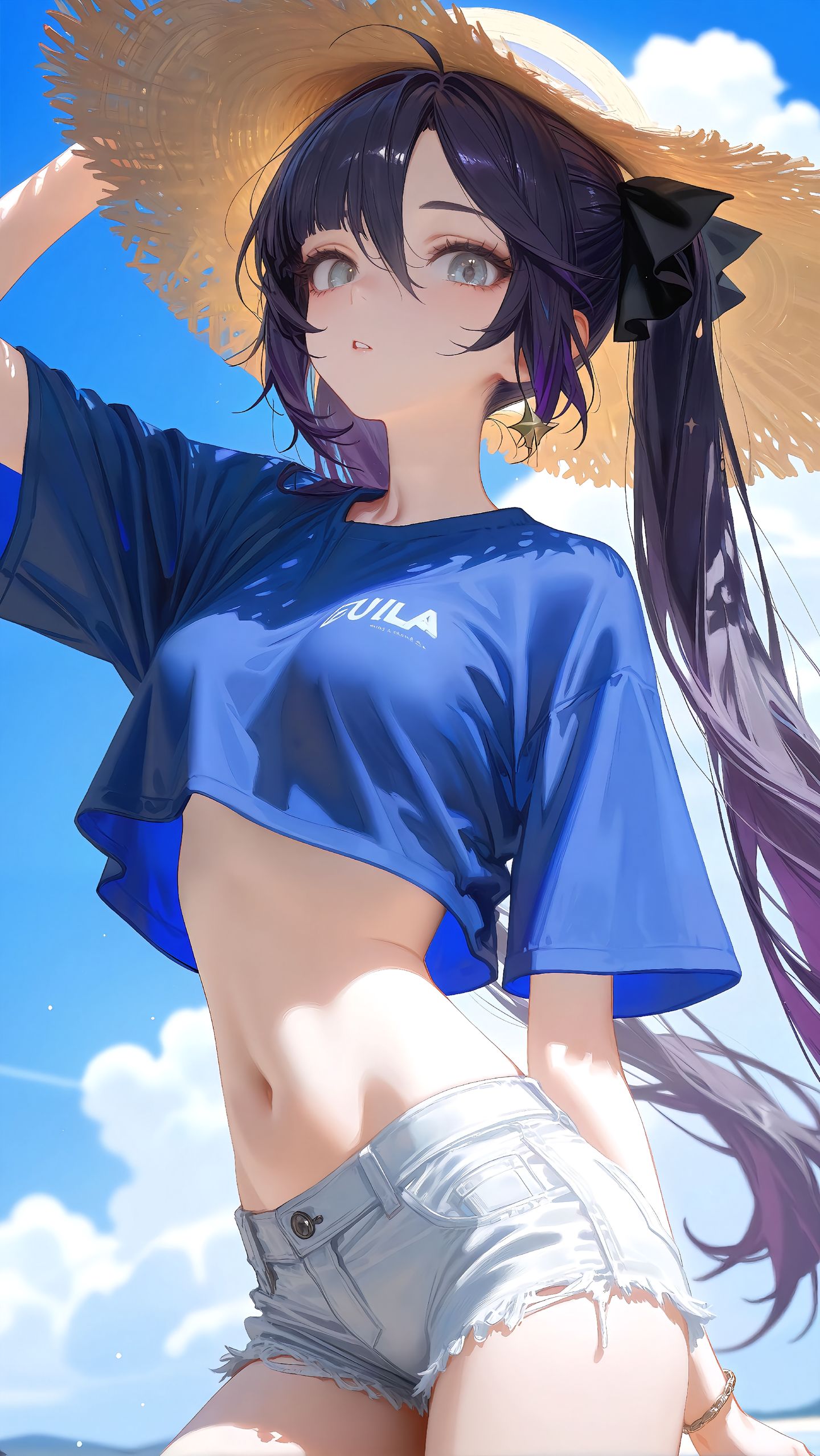 海边游玩 原神 申鹤 心海 刻晴 荧,第6张