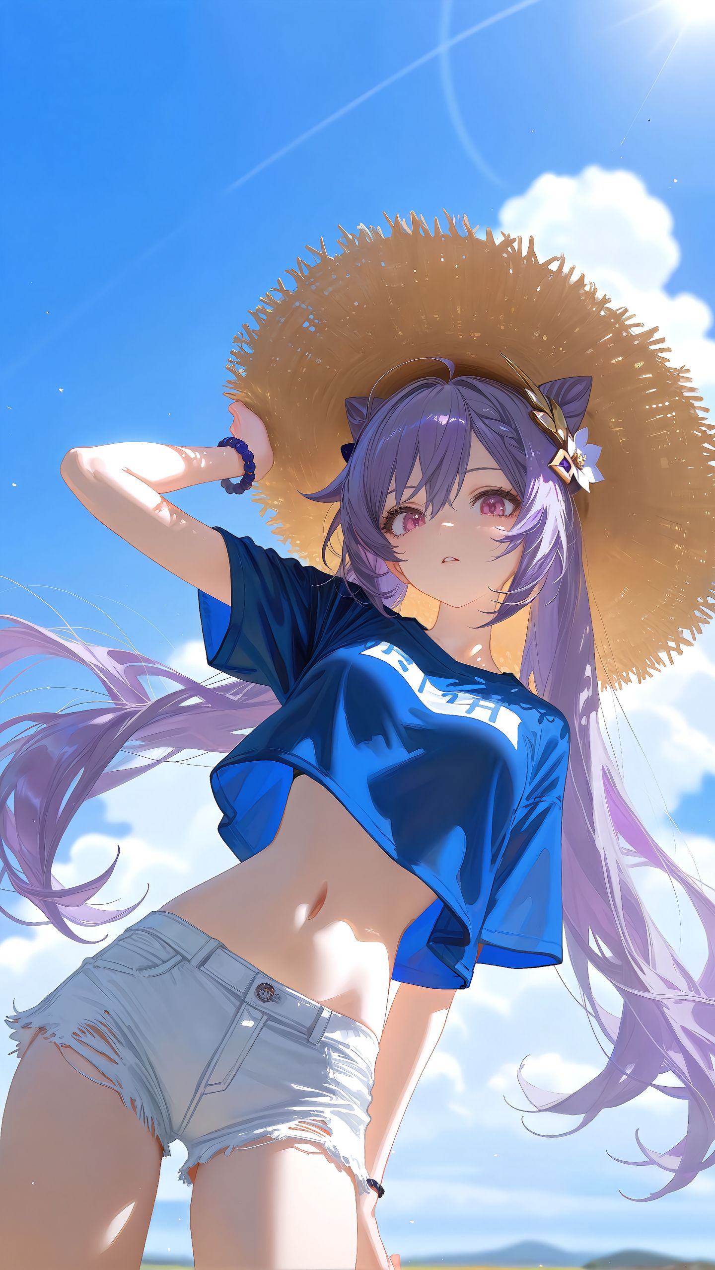 海边游玩 原神 申鹤 心海 刻晴 荧,第4张