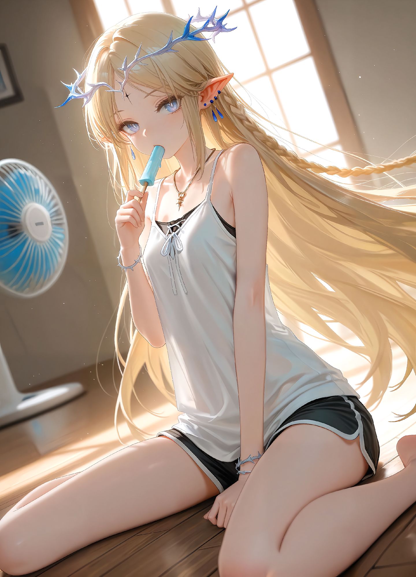 一起吹风扇吃雪糕吧！鸣潮 弗洛洛 椿 珂莱塔 卡提希娅,第3张