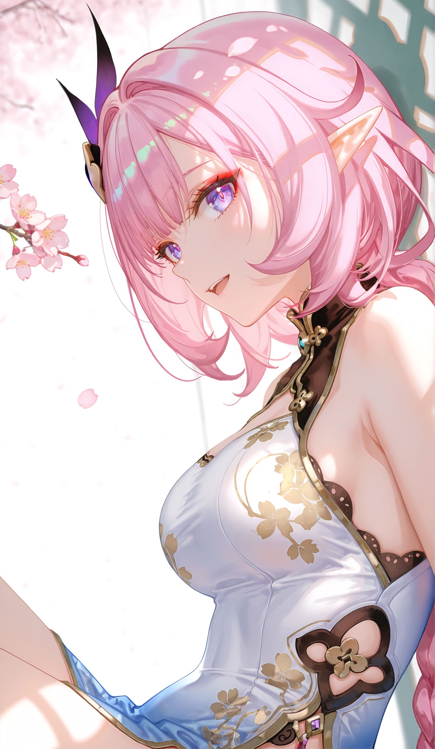爱莉希雅旗袍 二次元少女 全屏高清壁纸 ai绘画,第3张
