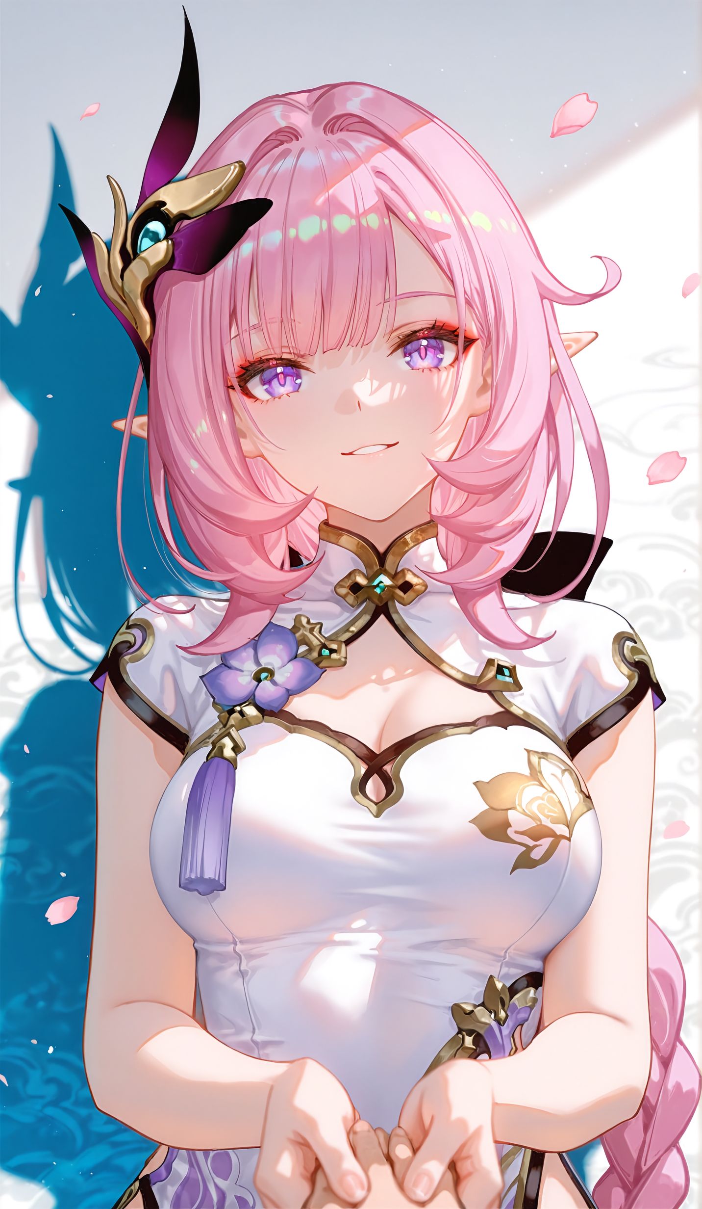 爱莉希雅旗袍 二次元少女 全屏高清壁纸 ai绘画,第4张