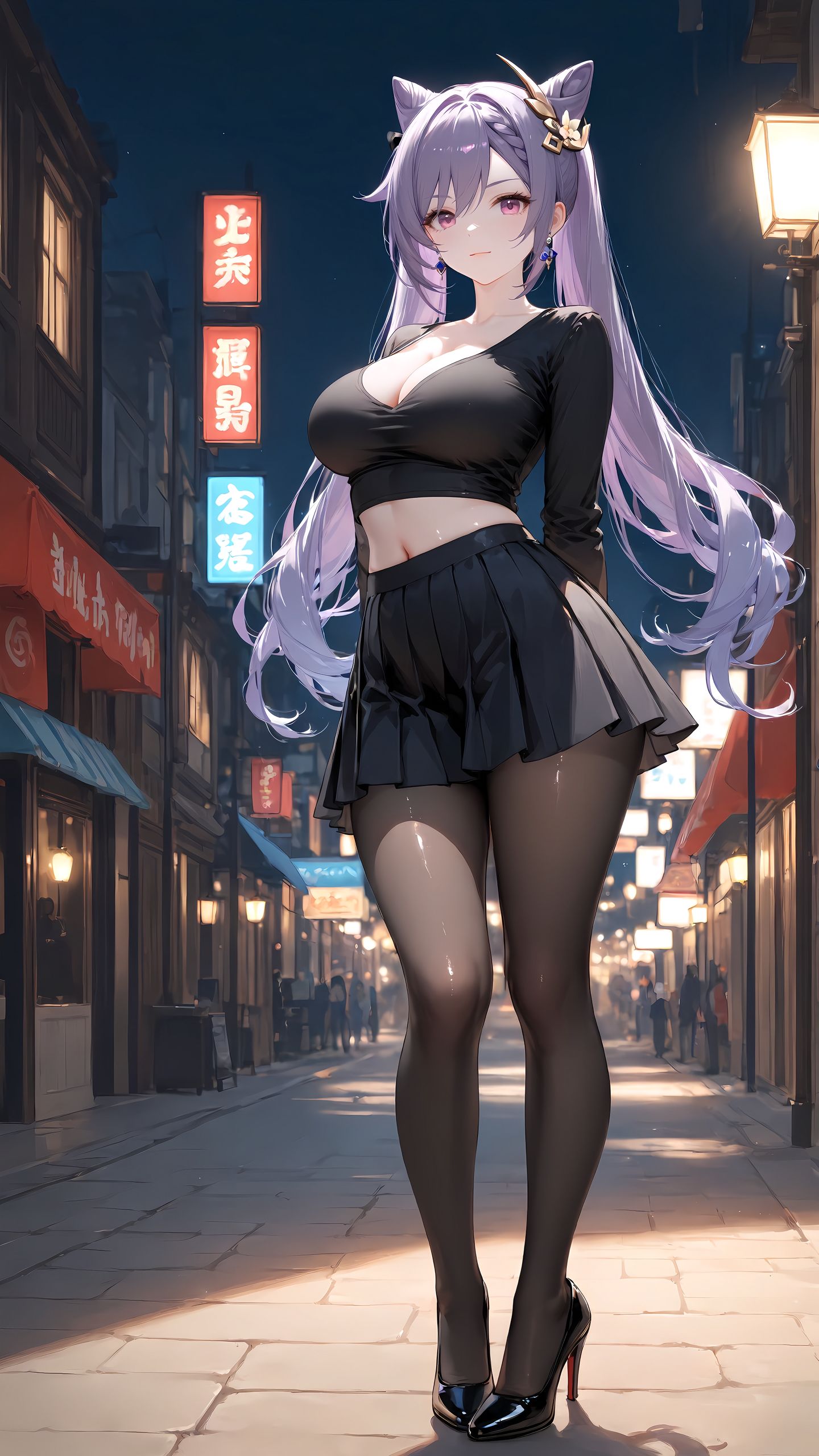 原神 刻晴 黑丝 丝袜 百褶裙,第2张