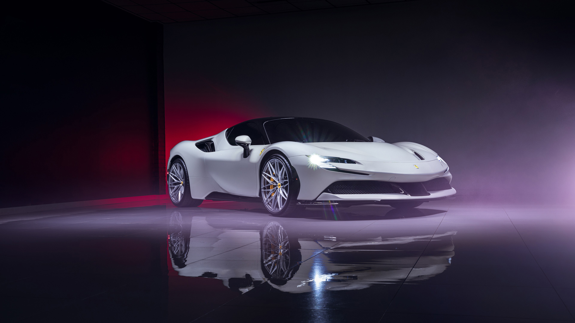 法拉利 SF90 Stradale 白色跑车壁纸,第1张