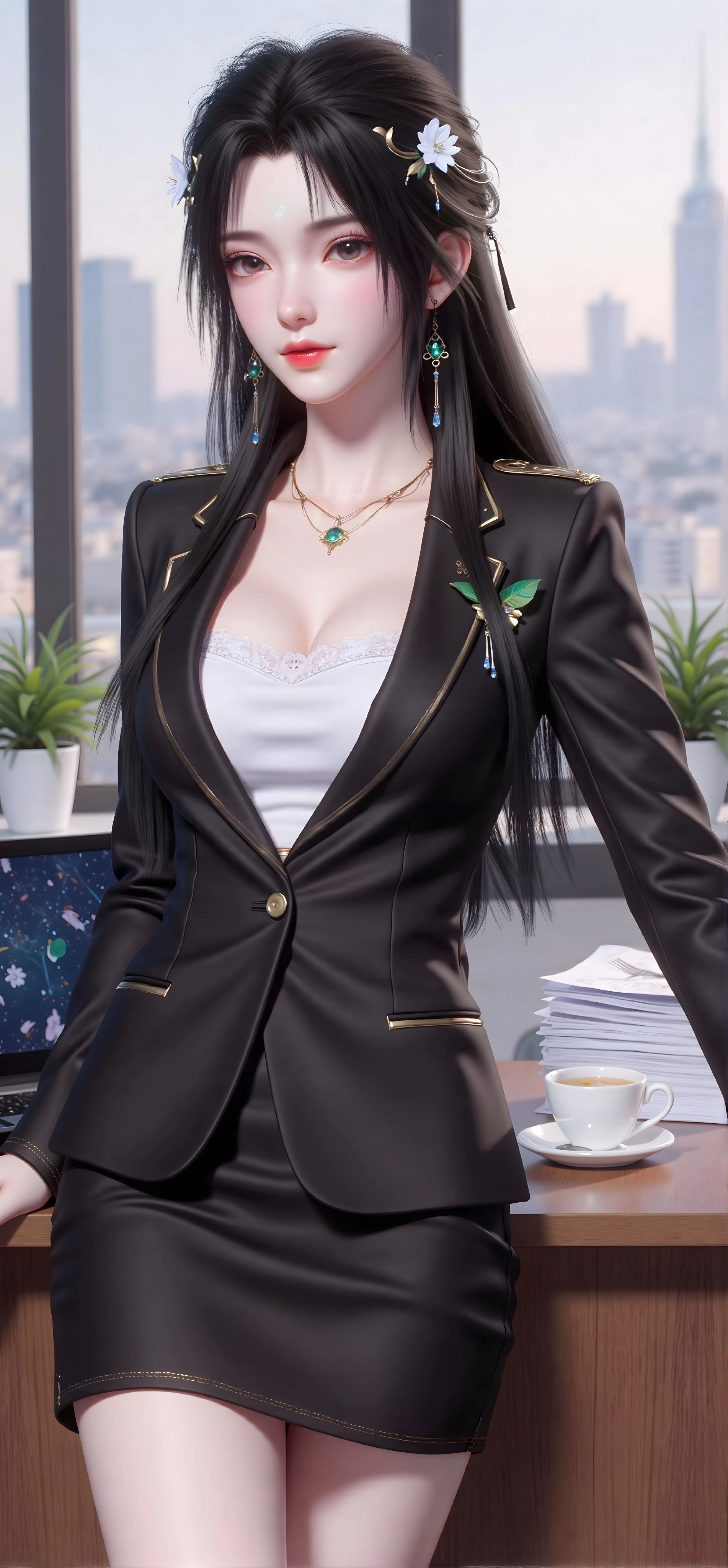 完美世界 清漪 国漫美女 职业装 精致,第4张