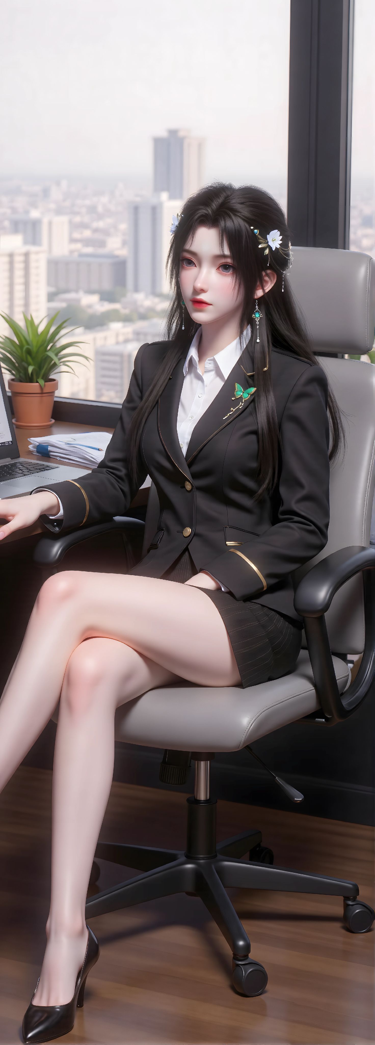 完美世界 清漪 国漫美女 职业装 精致,第7张