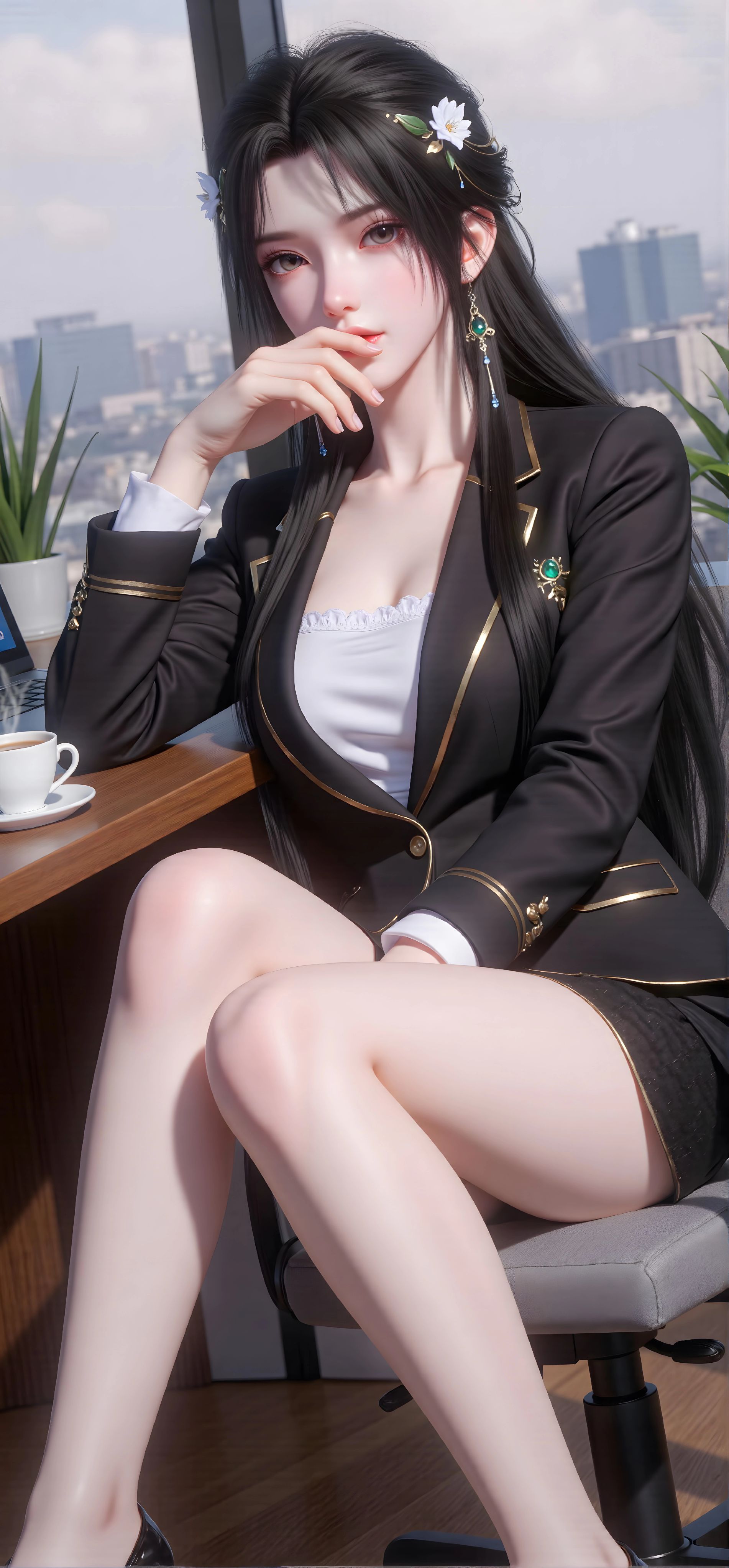 完美世界 清漪 国漫美女 职业装 精致,第6张