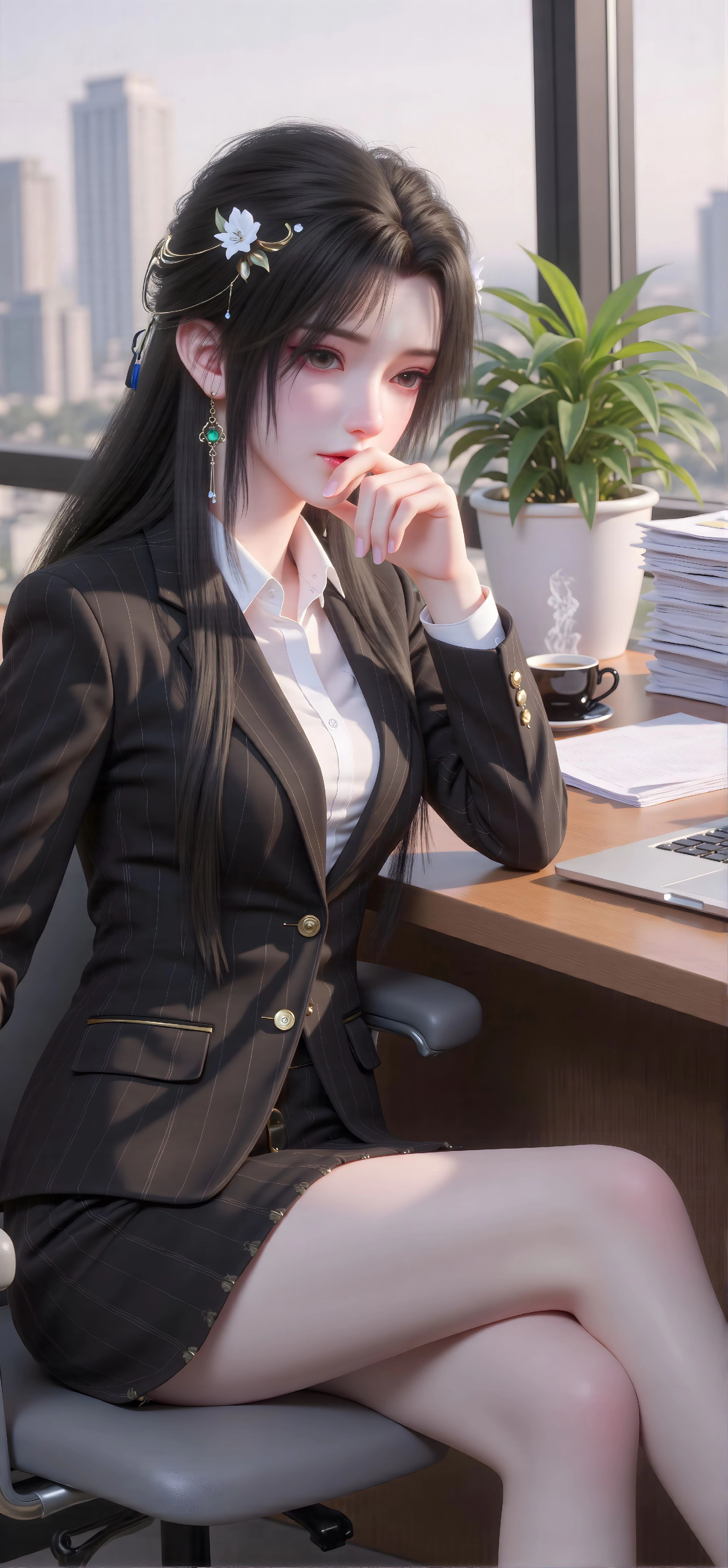 完美世界 清漪 国漫美女 职业装 精致,第8张
