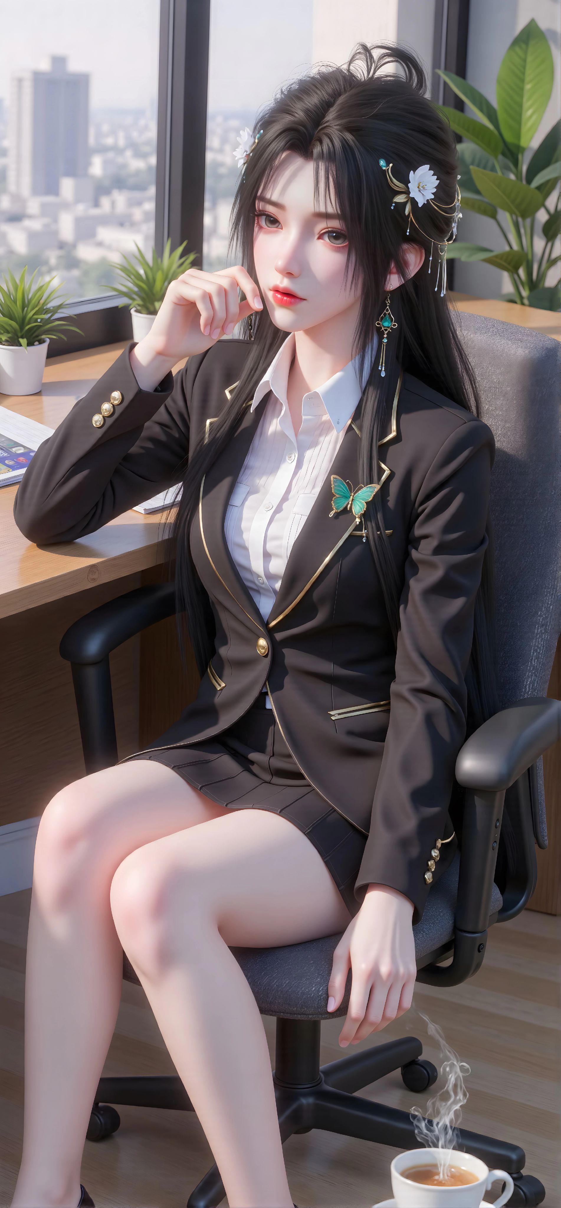 完美世界 清漪 国漫美女 职业装 精致,第9张