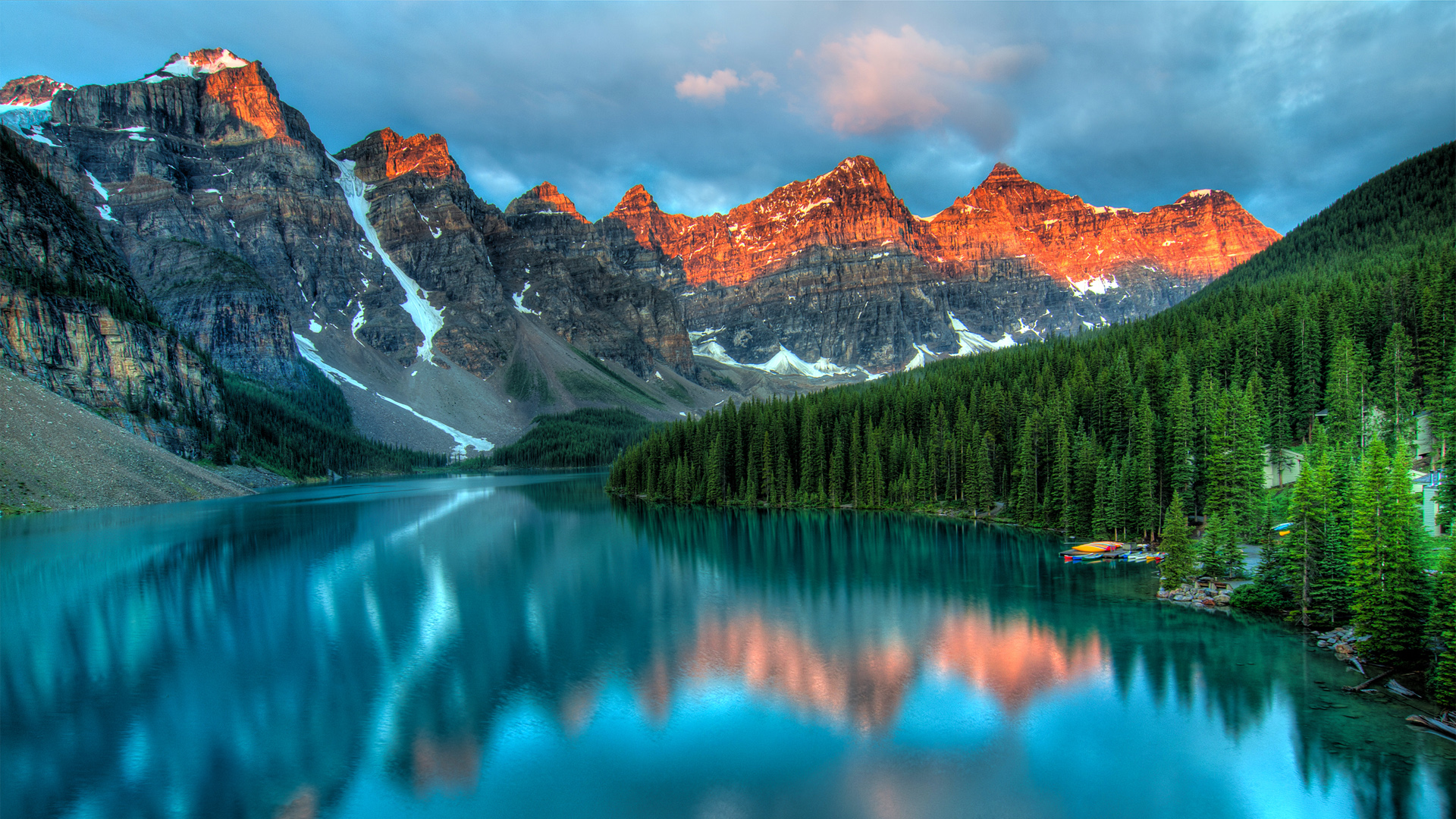 冰碛湖日出风景壁纸,第1张