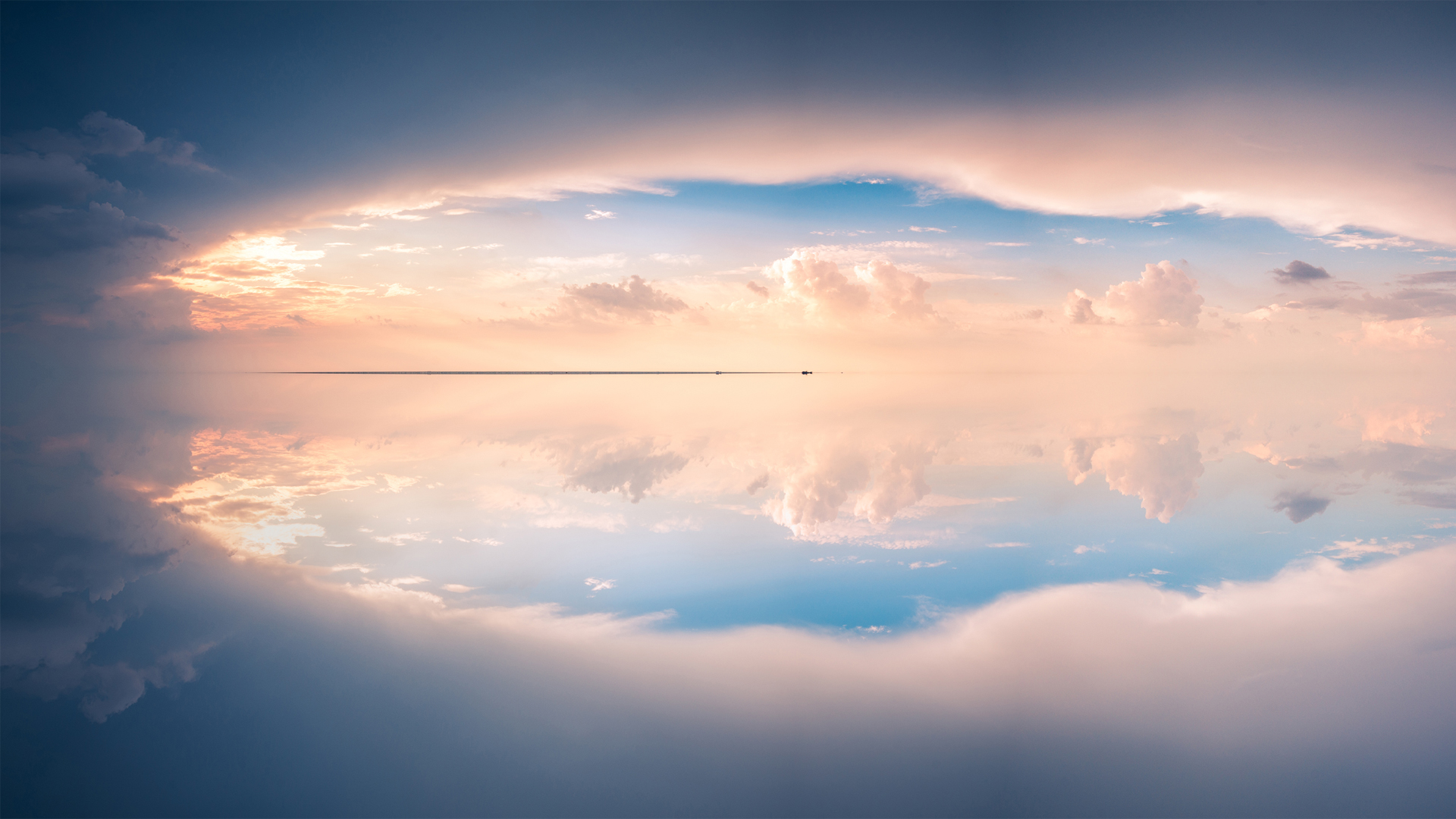 天空之境唯美倒影风景壁纸,第1张