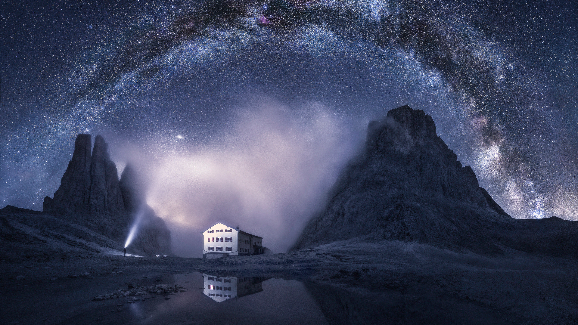 星空风景 岩石 高清摄影壁纸,第1张