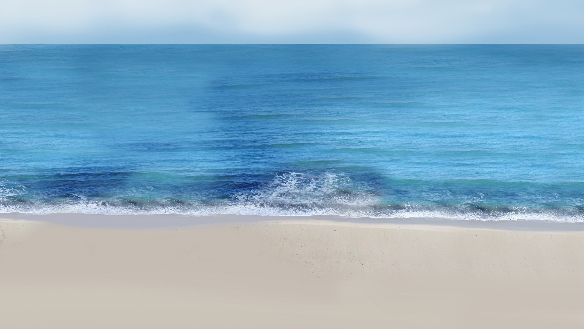 绘画 手绘风景 大海 海边 海滩 海水 电脑 壁纸,第1张