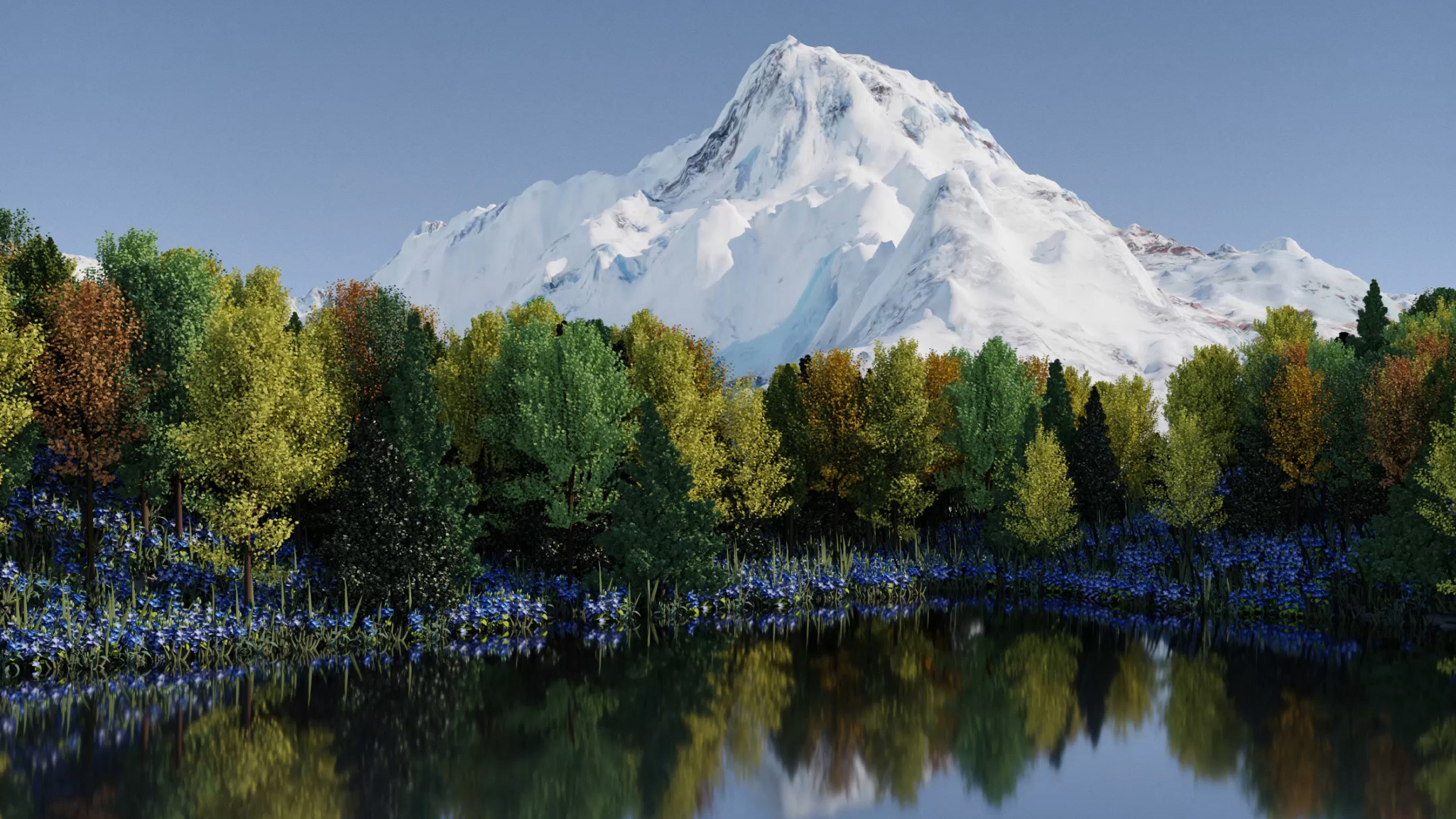 荣耀Magic V2 雪山 湖水风景壁纸,第1张