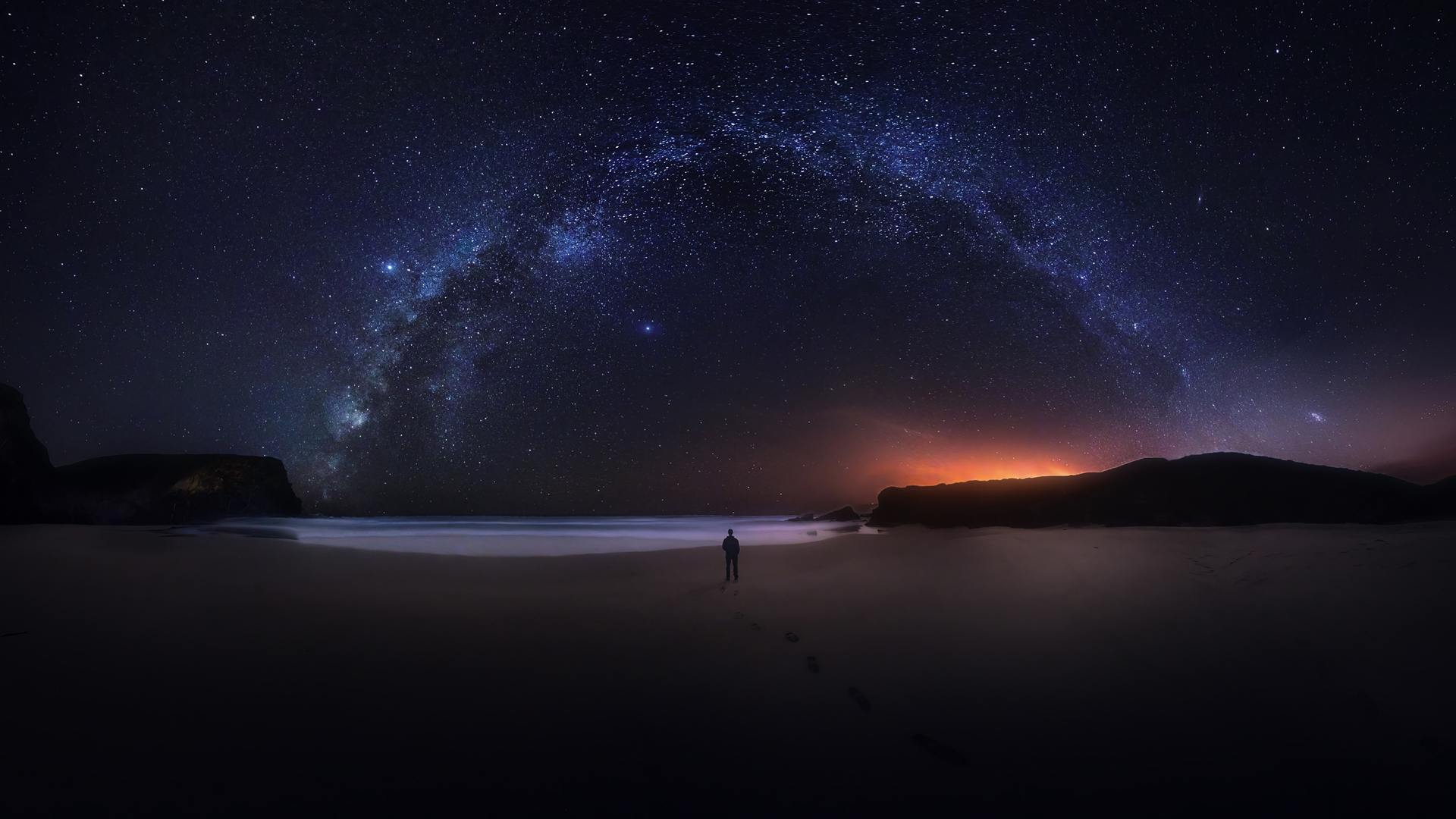 美丽的银河星空风景桌面壁纸图片,第1张
