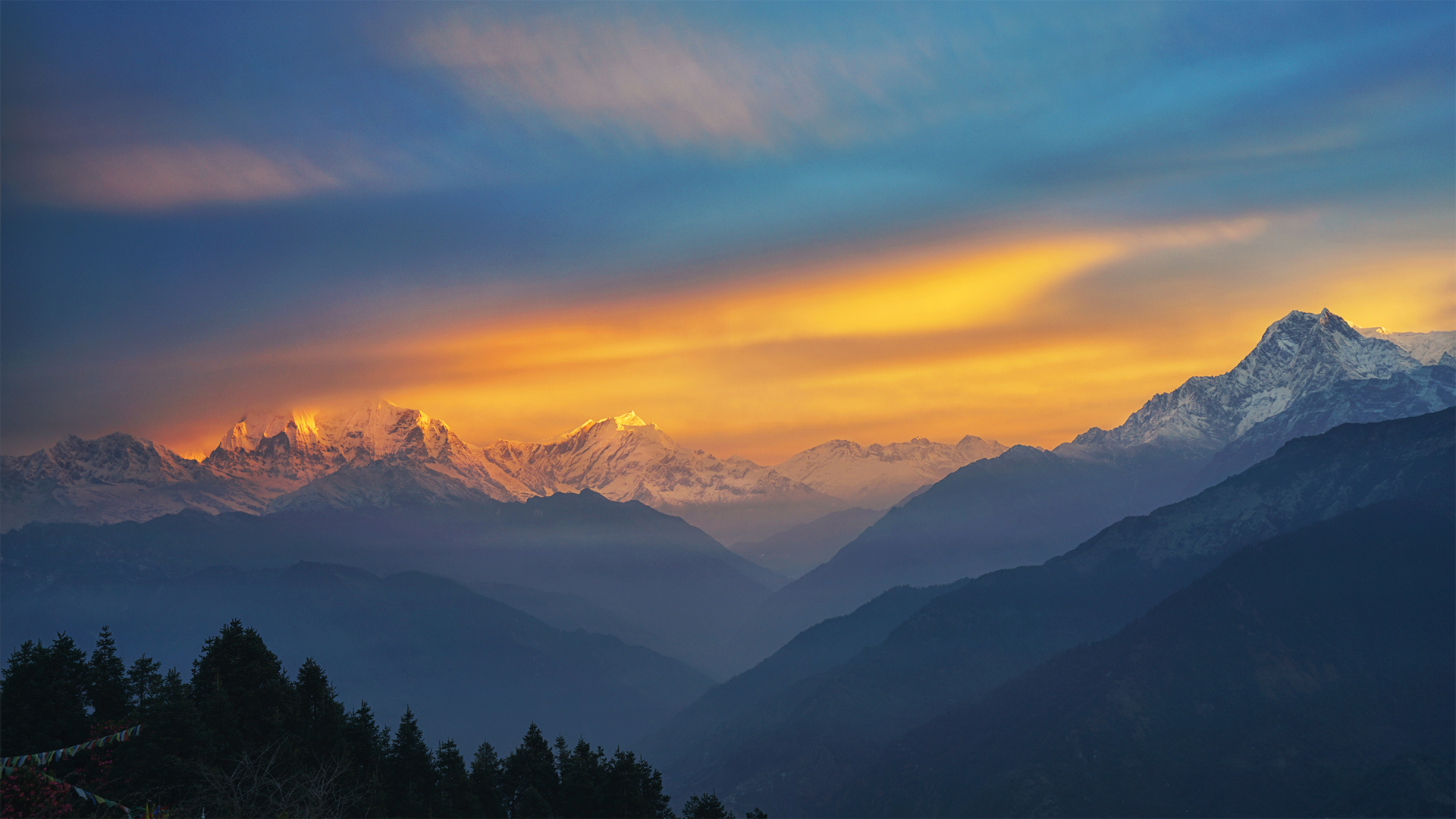 日照金山电脑壁纸高清全屏,第1张