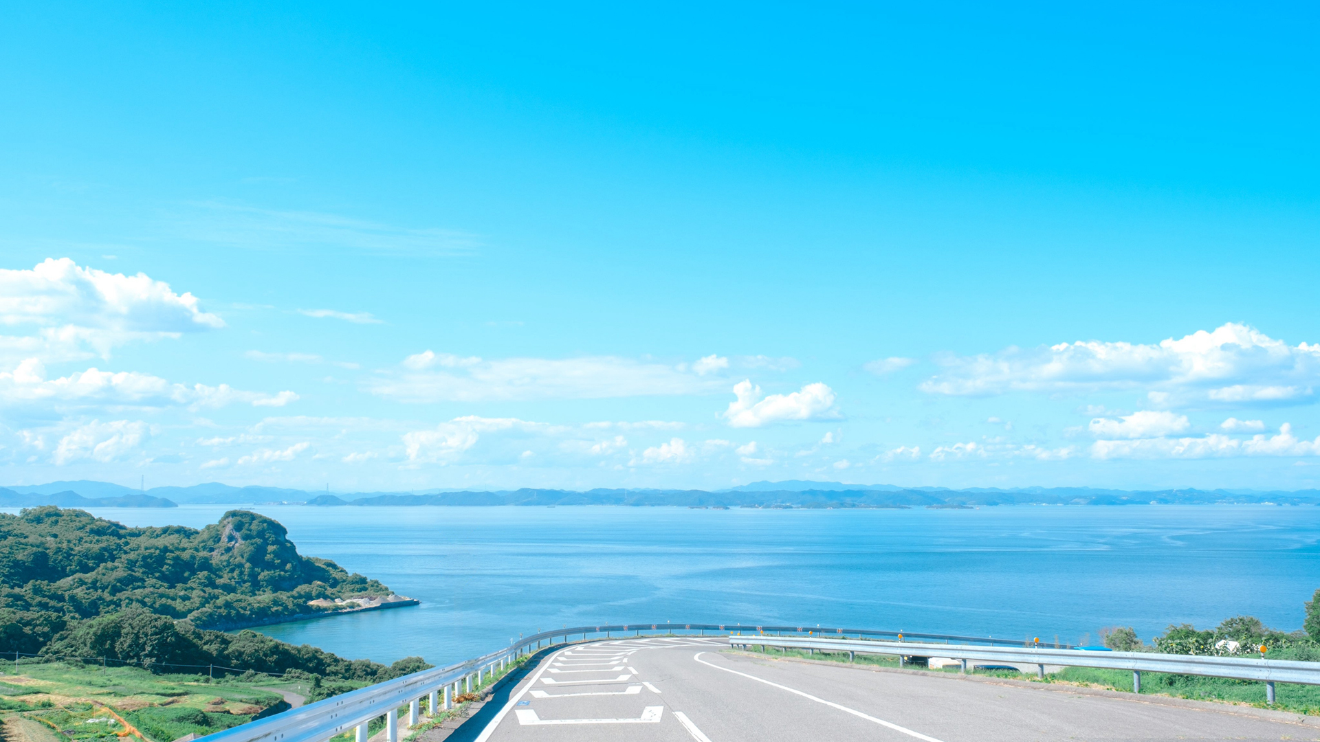 海边的公路风景壁纸,第1张