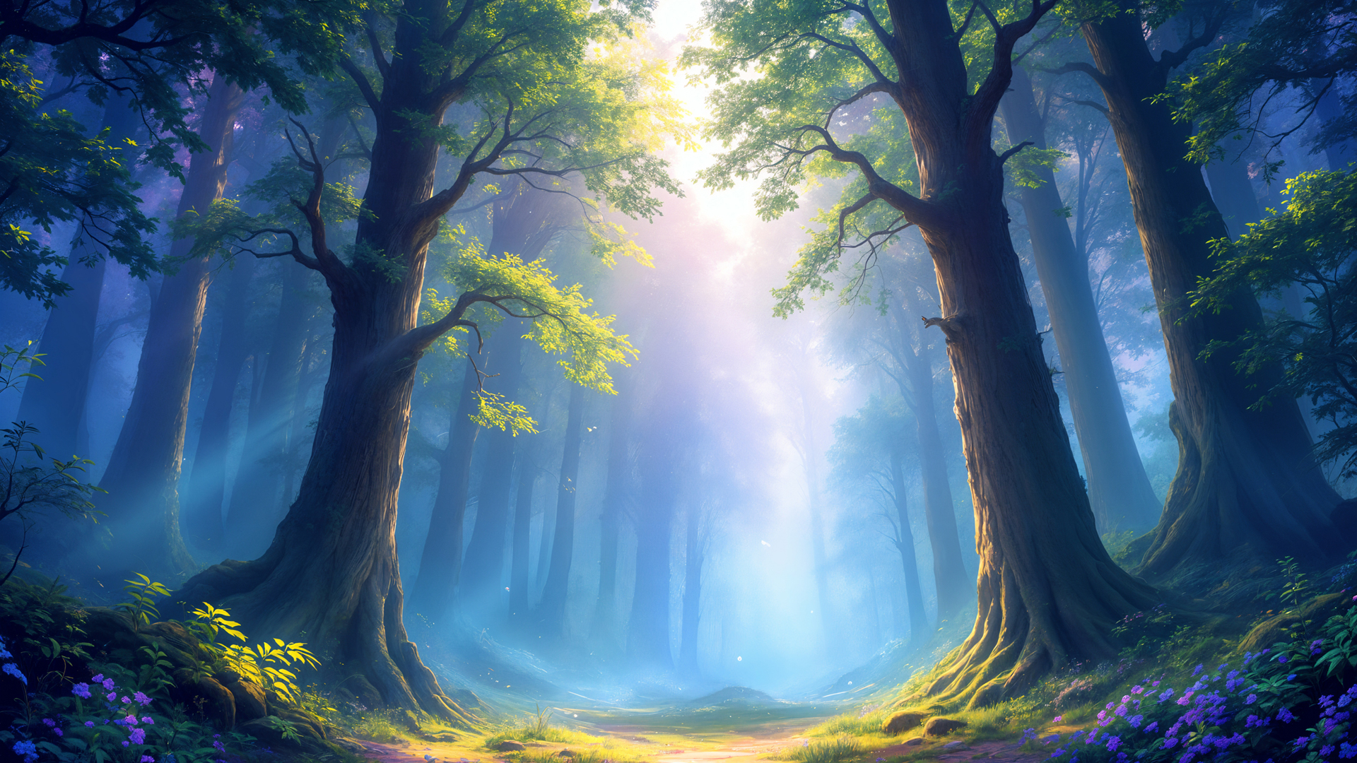 光之森林唯美风景桌面壁纸,第1张