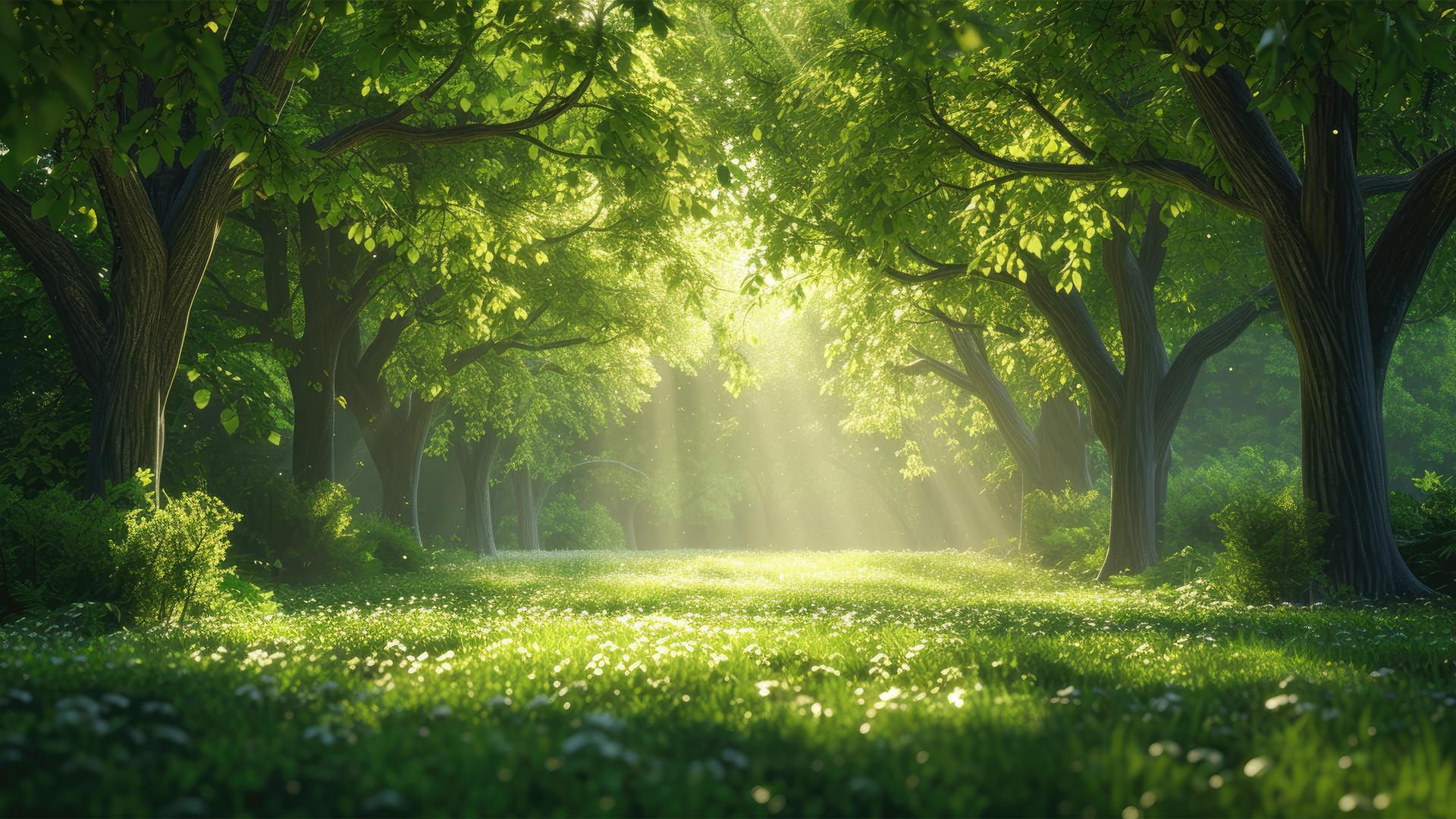 春天森林户外阳光美景护眼风景桌面壁纸,第1张