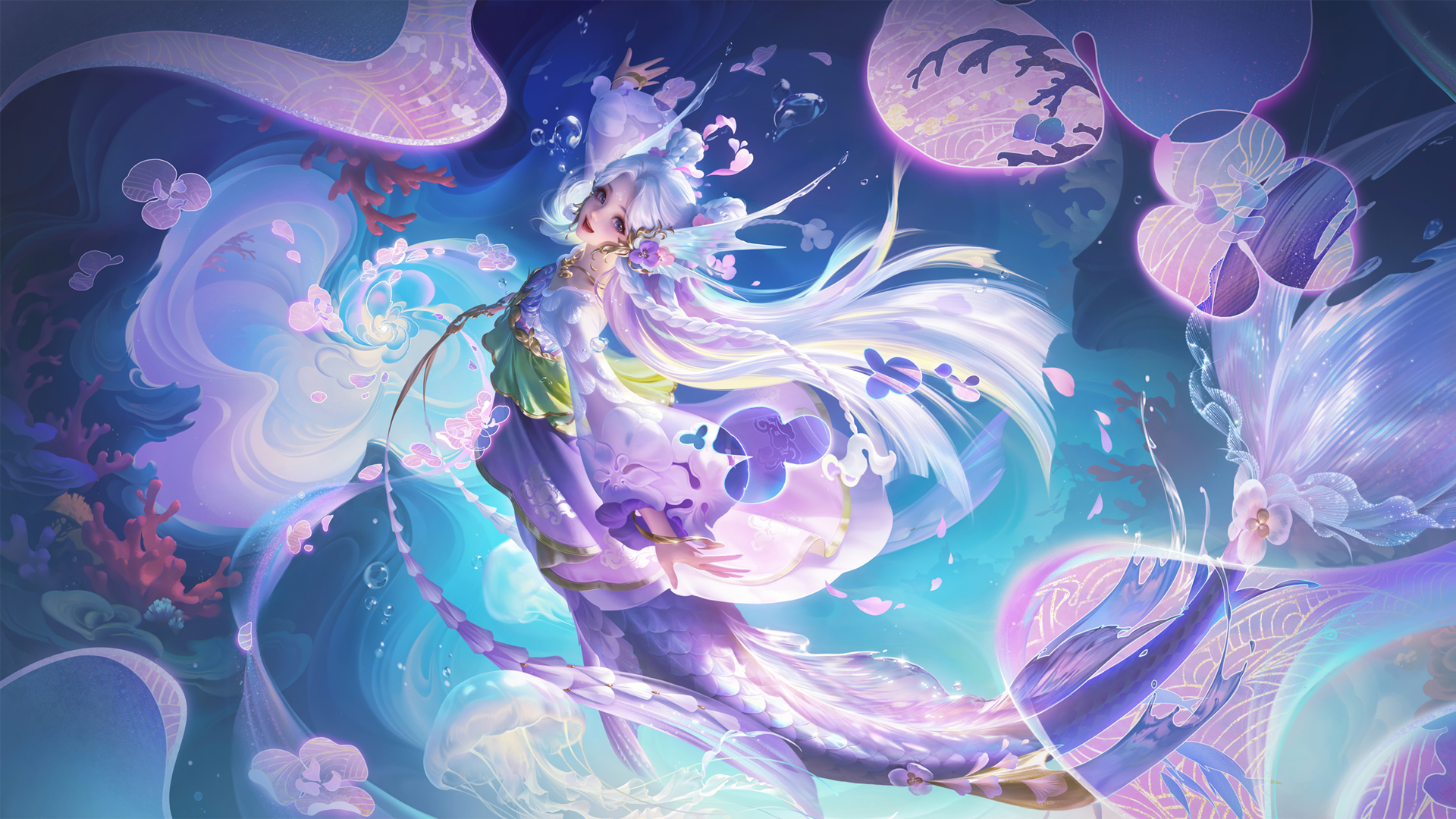 王者荣耀 朵莉亚 幻珠鲛人 高清游戏壁纸,第1张