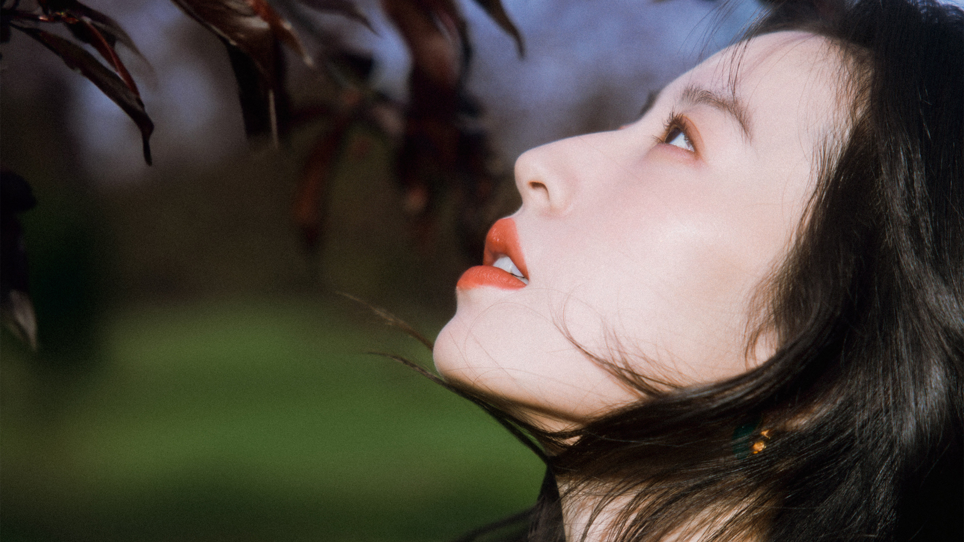 周雨彤 侧脸 美女壁纸,第1张